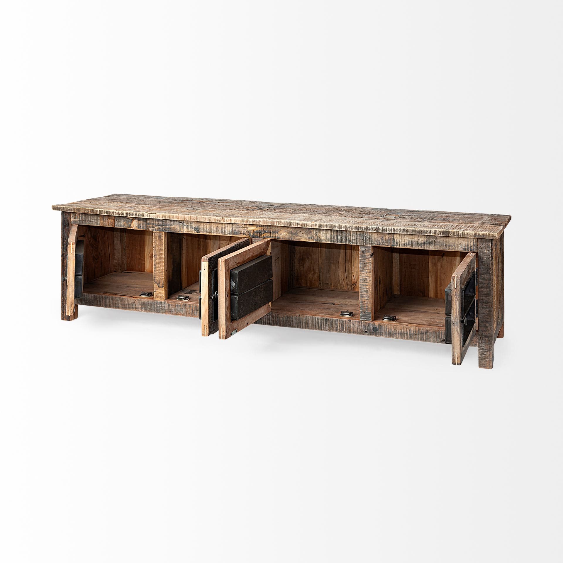 Wilton II Reclaimed Wood and Metal Media Console — product photograph