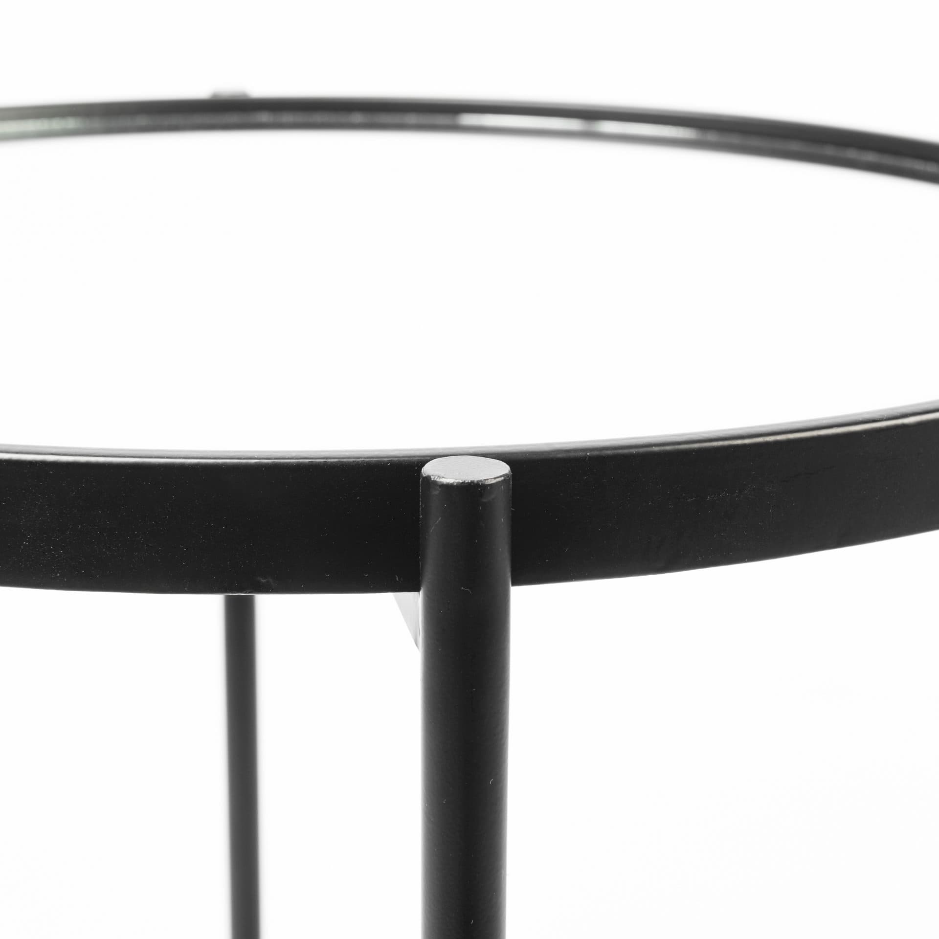 Samantha (Small) Black Mirror Top Accent Table — product photograph