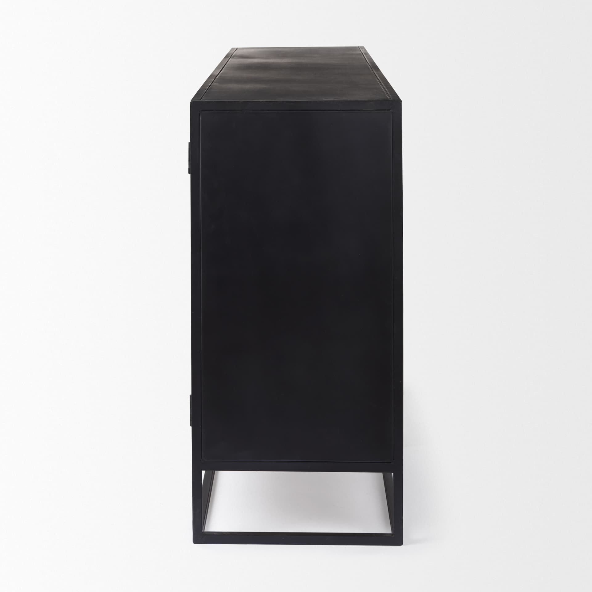 Sloan 80.0L x 17.0W x 36.0H Black Wood W/Black Metal Frame Sideboard — product photograph