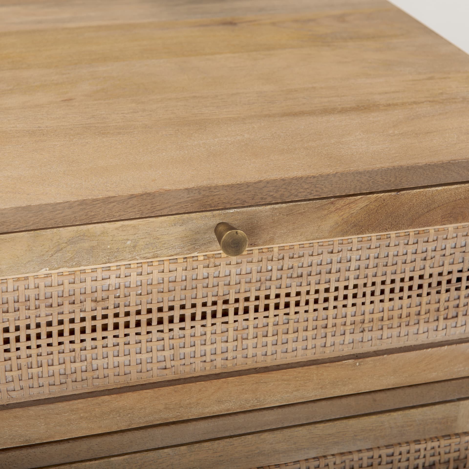 Grier Light Brown Wood w/ Cane End Table — product photograph