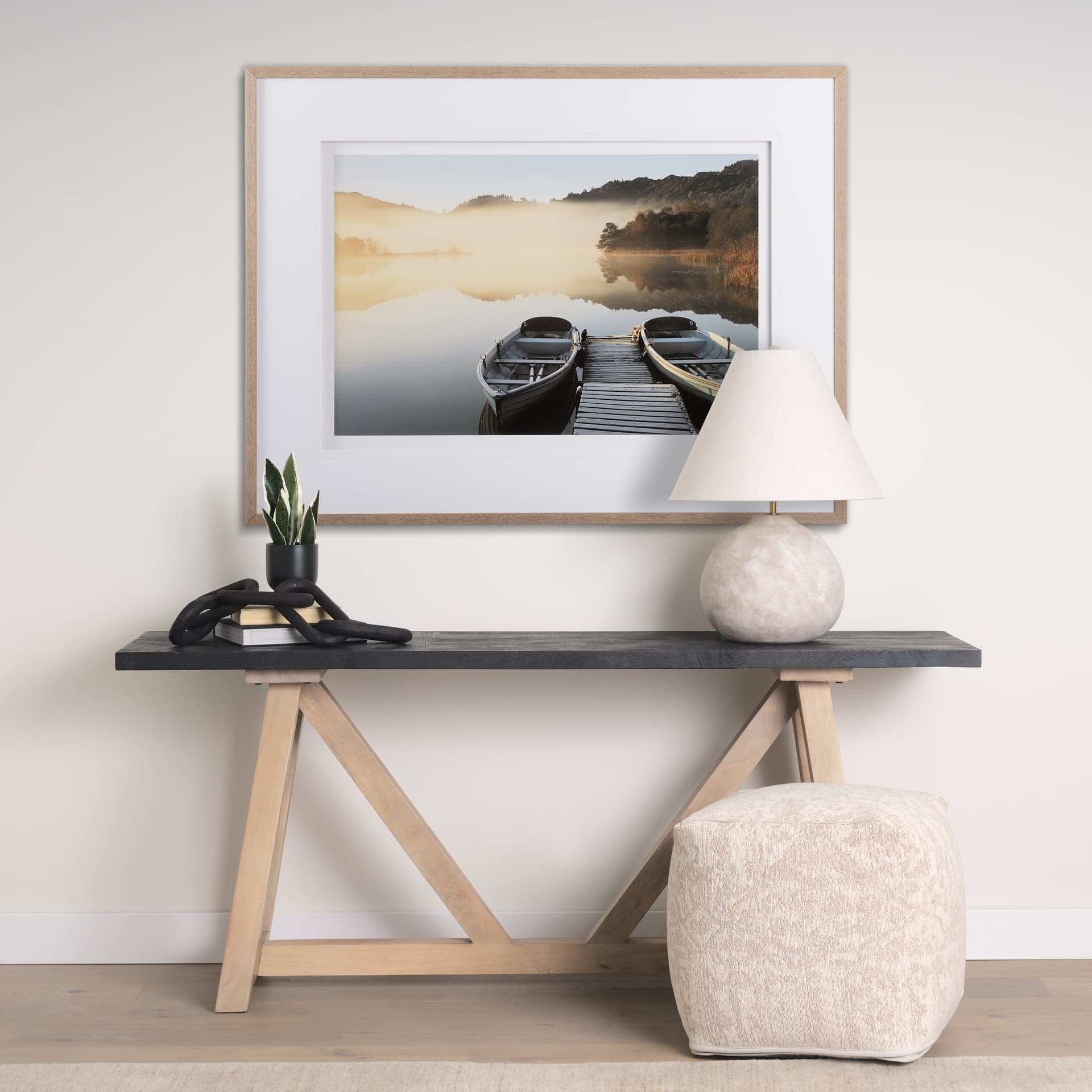 Tranquil Haze - Framed Art Photograph Matted under Glass — in a styled room