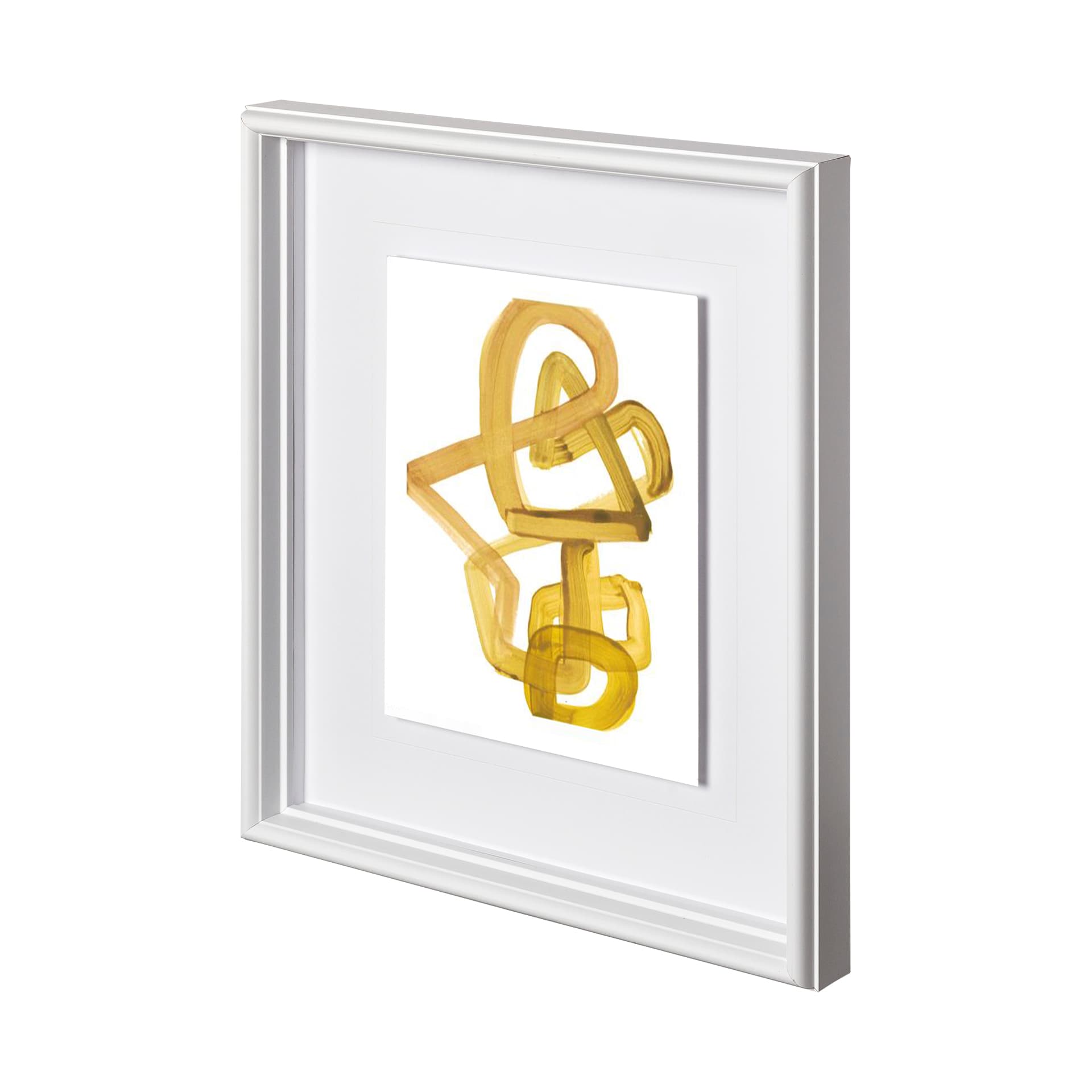 Gestural Brush 2 by Lora Gold a Hand Embellished Textured Framed Art Print Matted under Glass — product photograph