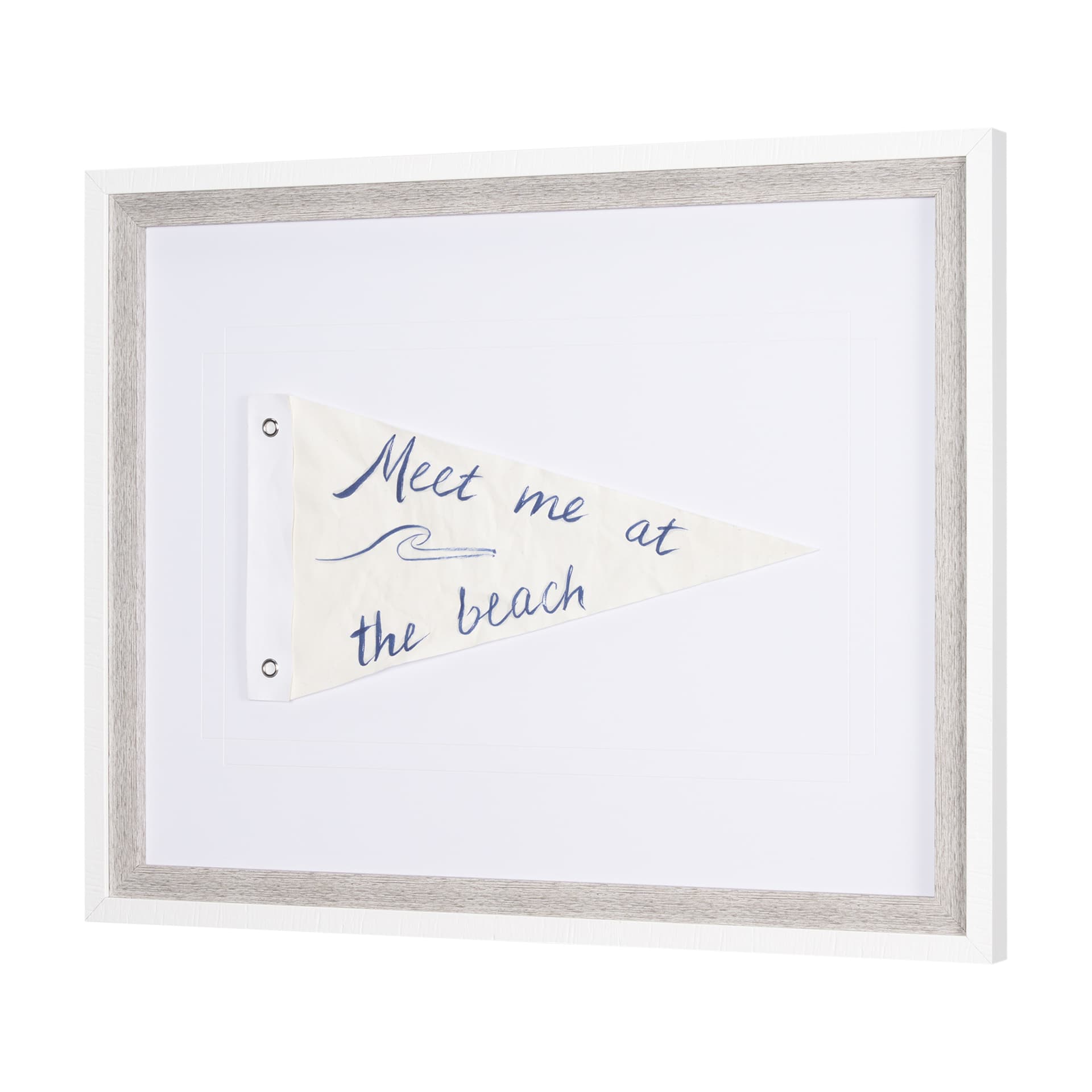 Meet Me at The Beach by Mercana Studio Hand Embellished Textured Framed Art Print Matted under Glass — product photograph