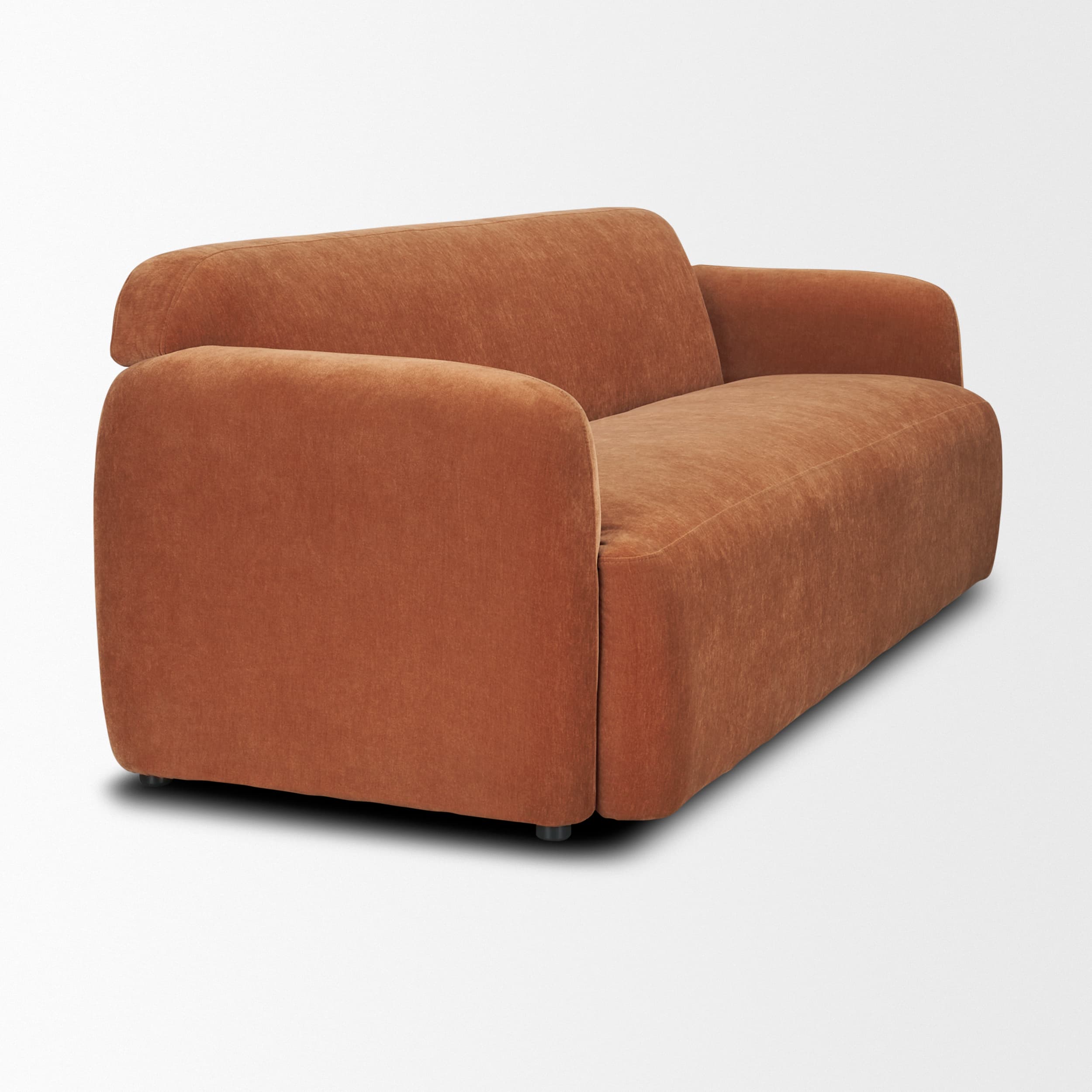 Saga Stonewashed Rust Chenille Fabric 3 Seater Sofa — product photograph