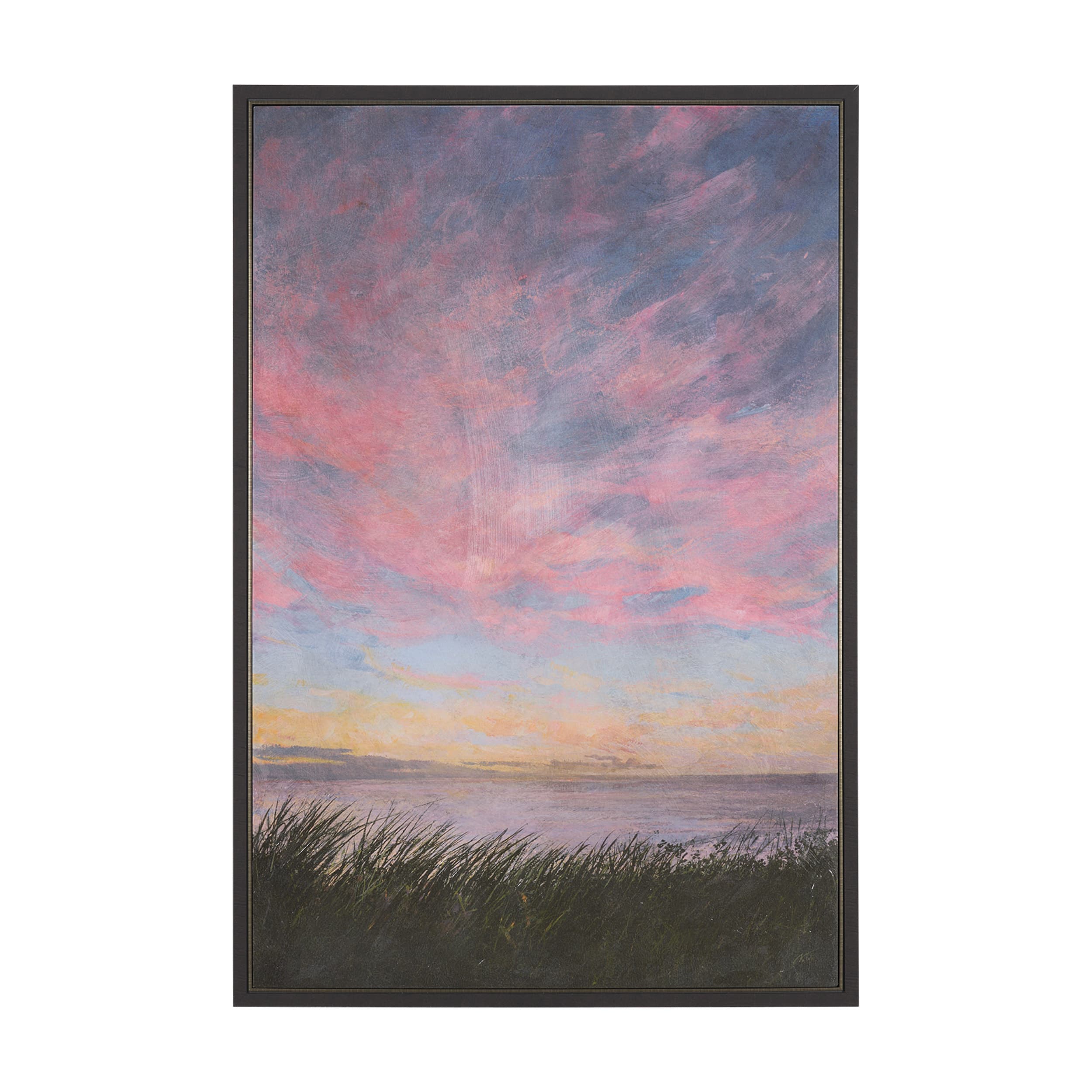 Crescent Sunset II by Mercana Studio Hand-Embellished Textured Framed Canvas Artwork — product photograph