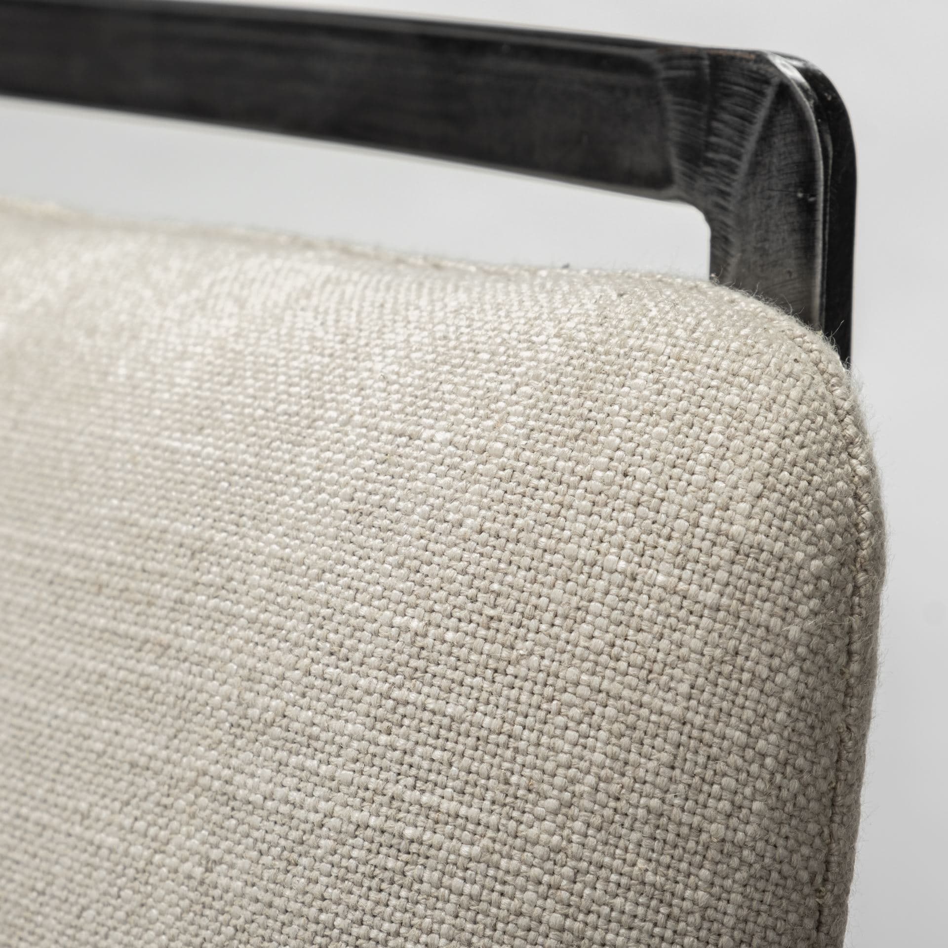 Kavalan Low Back 28.5in Seat Bar Stool | Beige Fabric w/ Gray Metal — product photograph