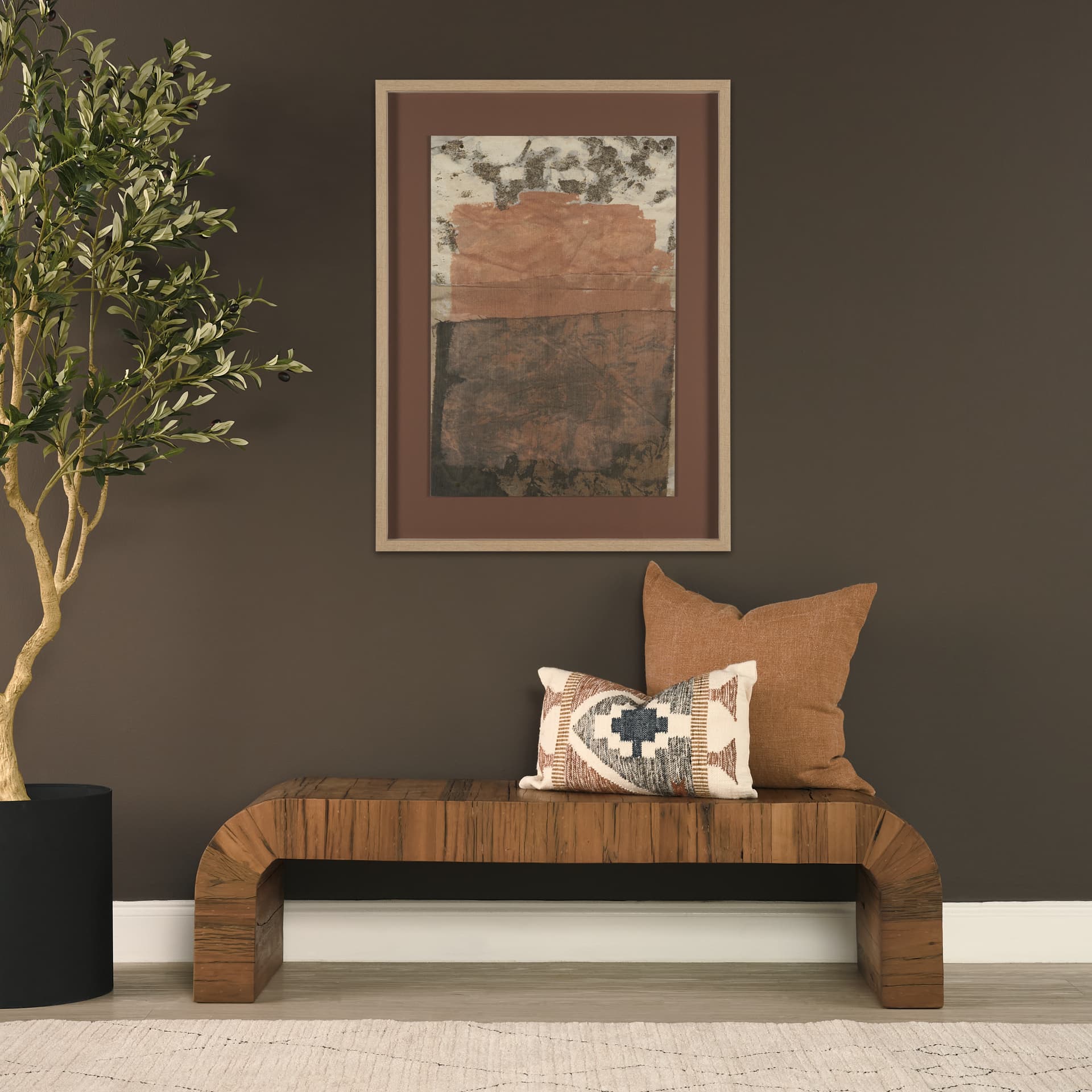 Kenzie 13x21 Multi Colored Print Lumbar Pillow Cover w/ Non-Allergen Filler — product photograph