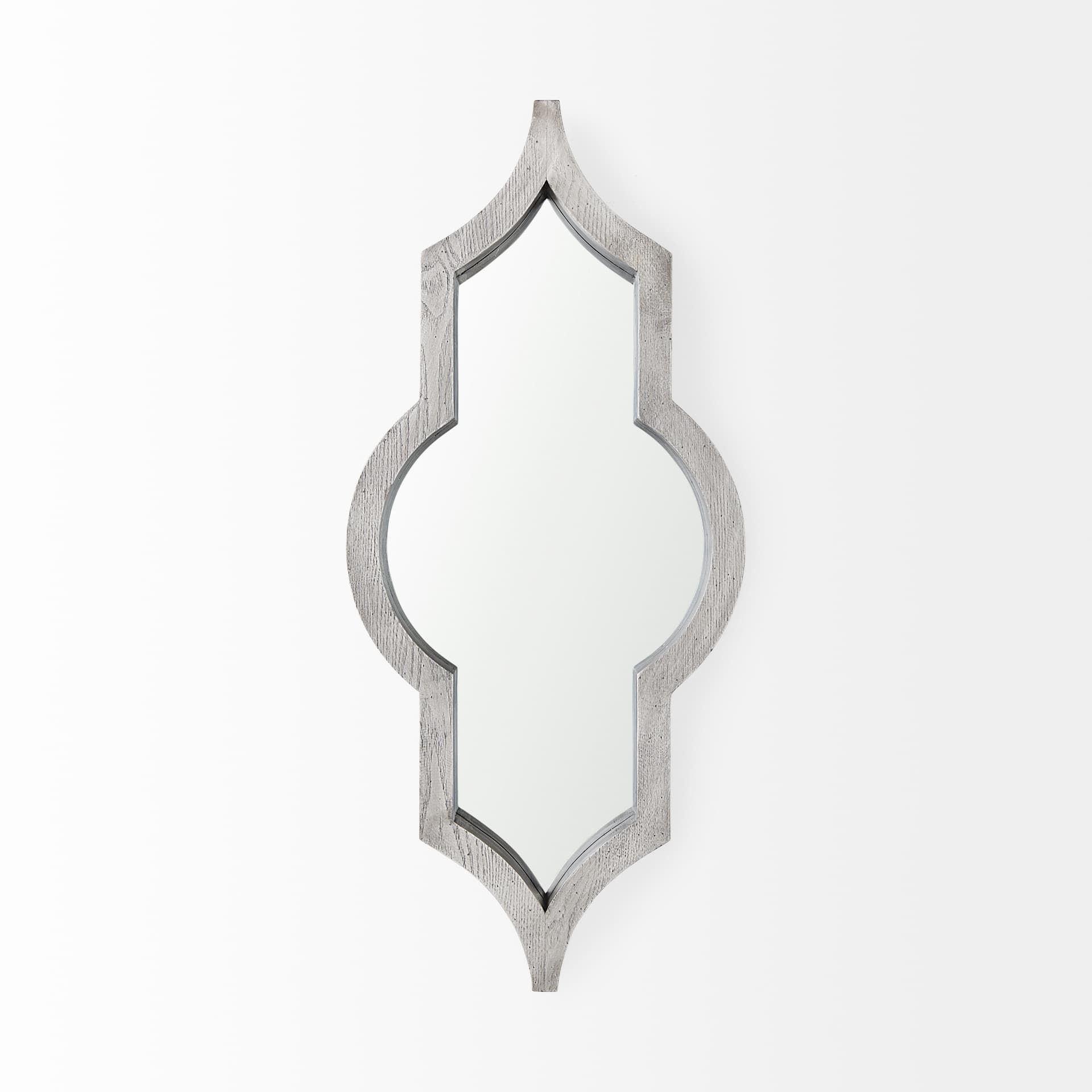 Tamanar 15.0 x 3.0 x 34.1 Gray Wood Frame Wall Mirror — product photograph