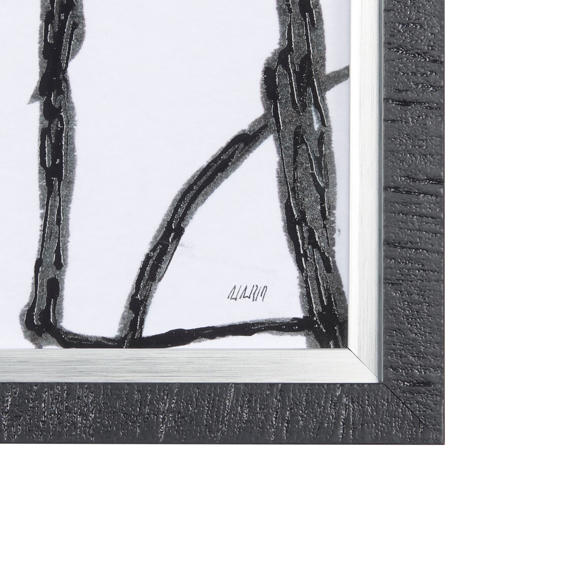 Neutral Shapes I by Mercana Studio a Hand Embellished Textured Framed Art Print Matted under Glass — product photograph