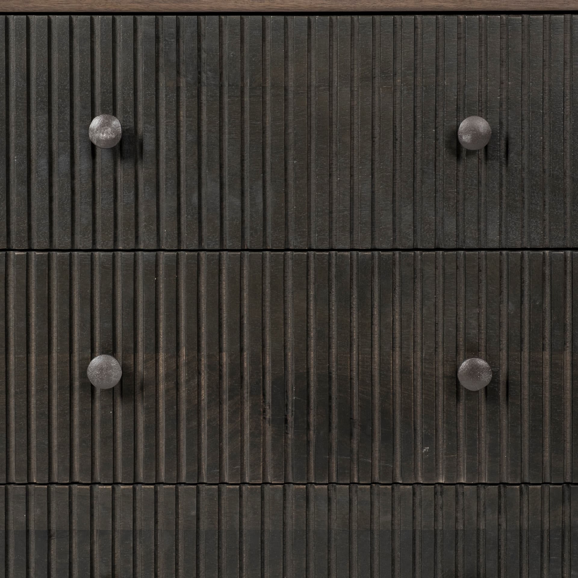 Grace 70Wx18.5Lx31.25H Two-Tone Brown Solid Wood 6 Drawer Sideboard — product photograph