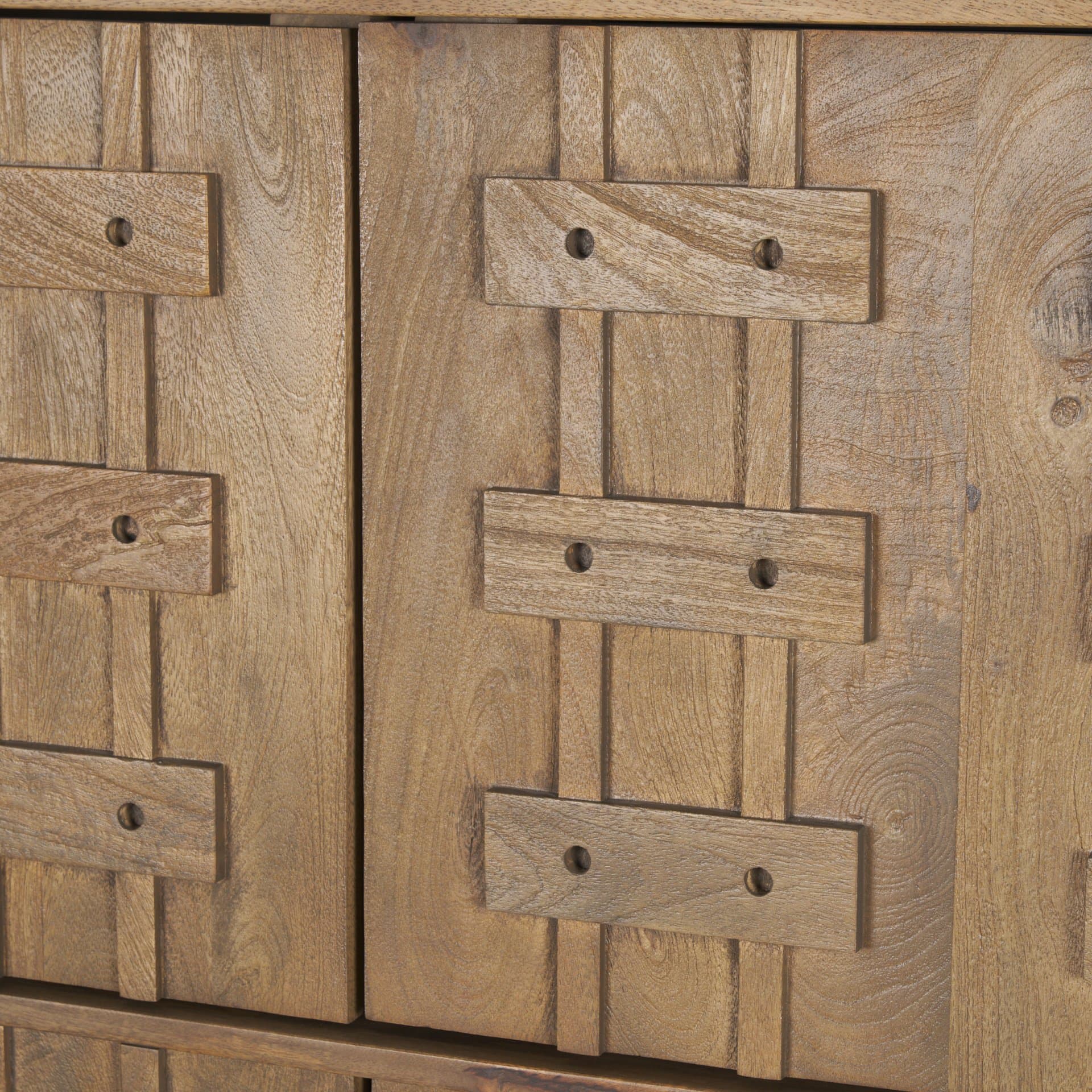 Truss Cool Brown Wood 6 Door Tall Cabinet — product photograph