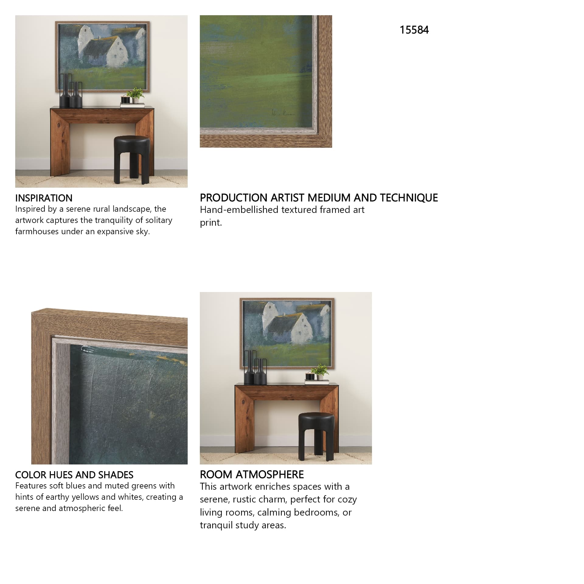 Structured View III by Mercana Studio a Hand Embellished Framed Art Print — in a styled room