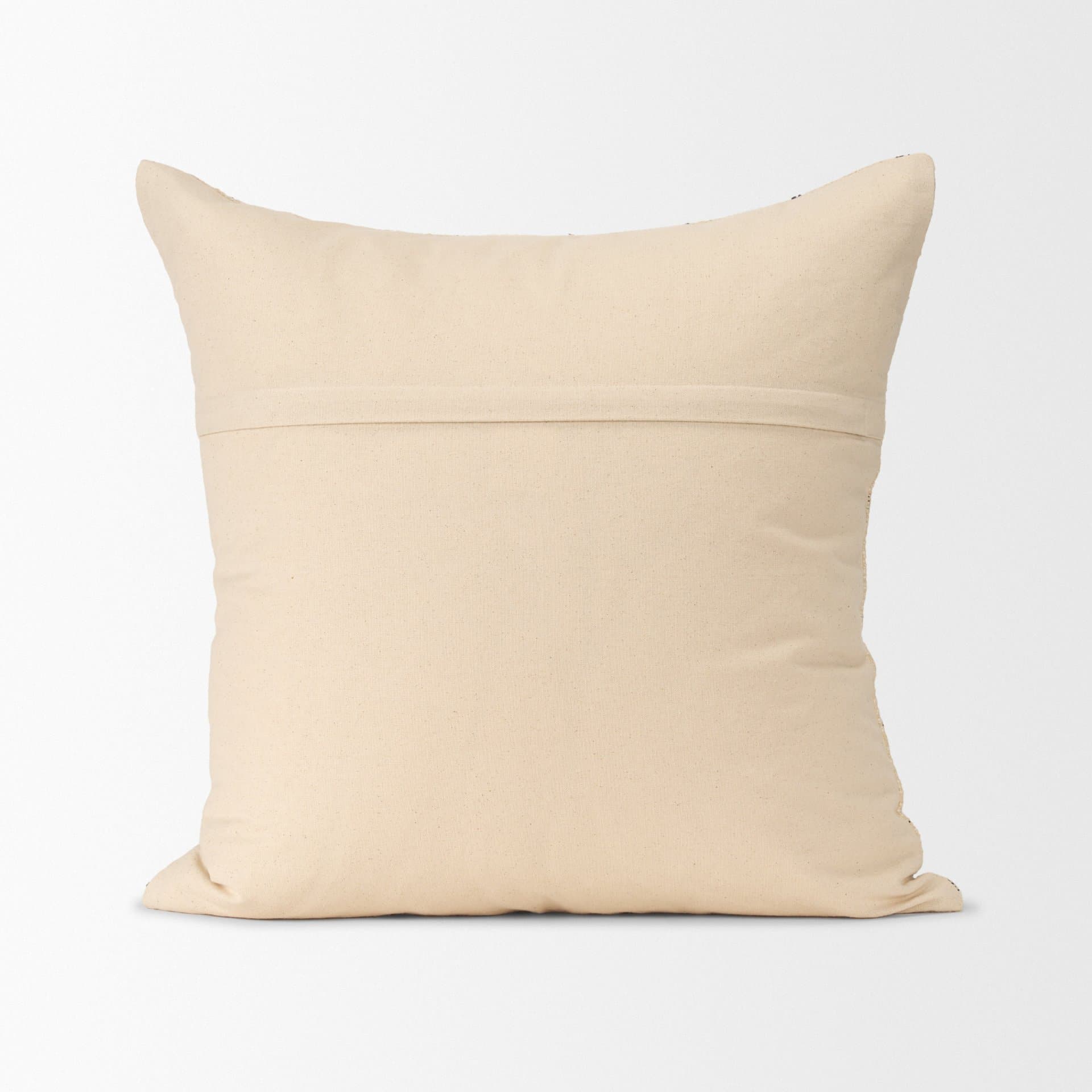 Jaela 22x22 Beige/Black Striped Checkered Square Throw Pillow Cover w/Down Filler — product photograph