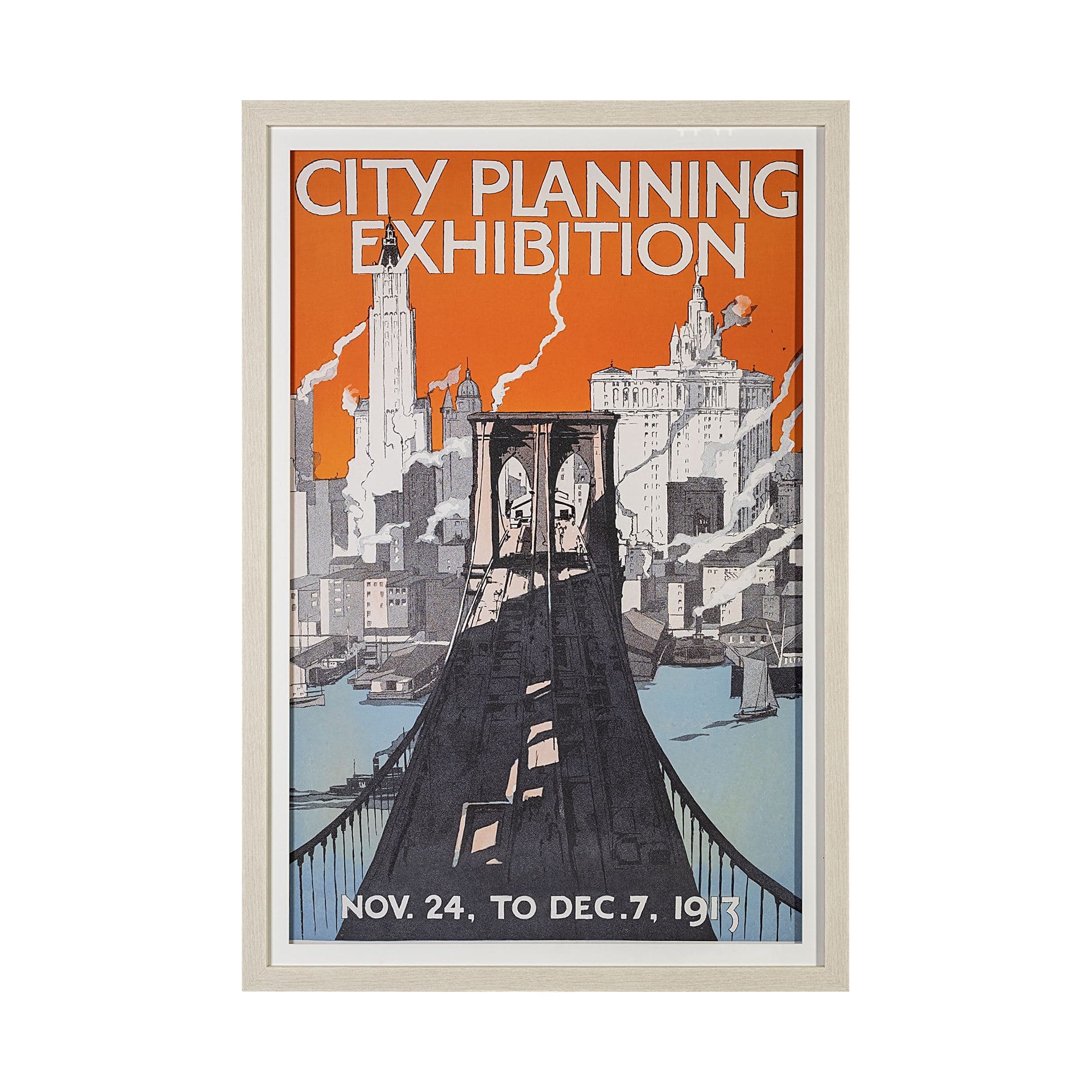 City Planning Exhibition by The Vintage Collection a Framed Art Print Matted under Glass — product photograph