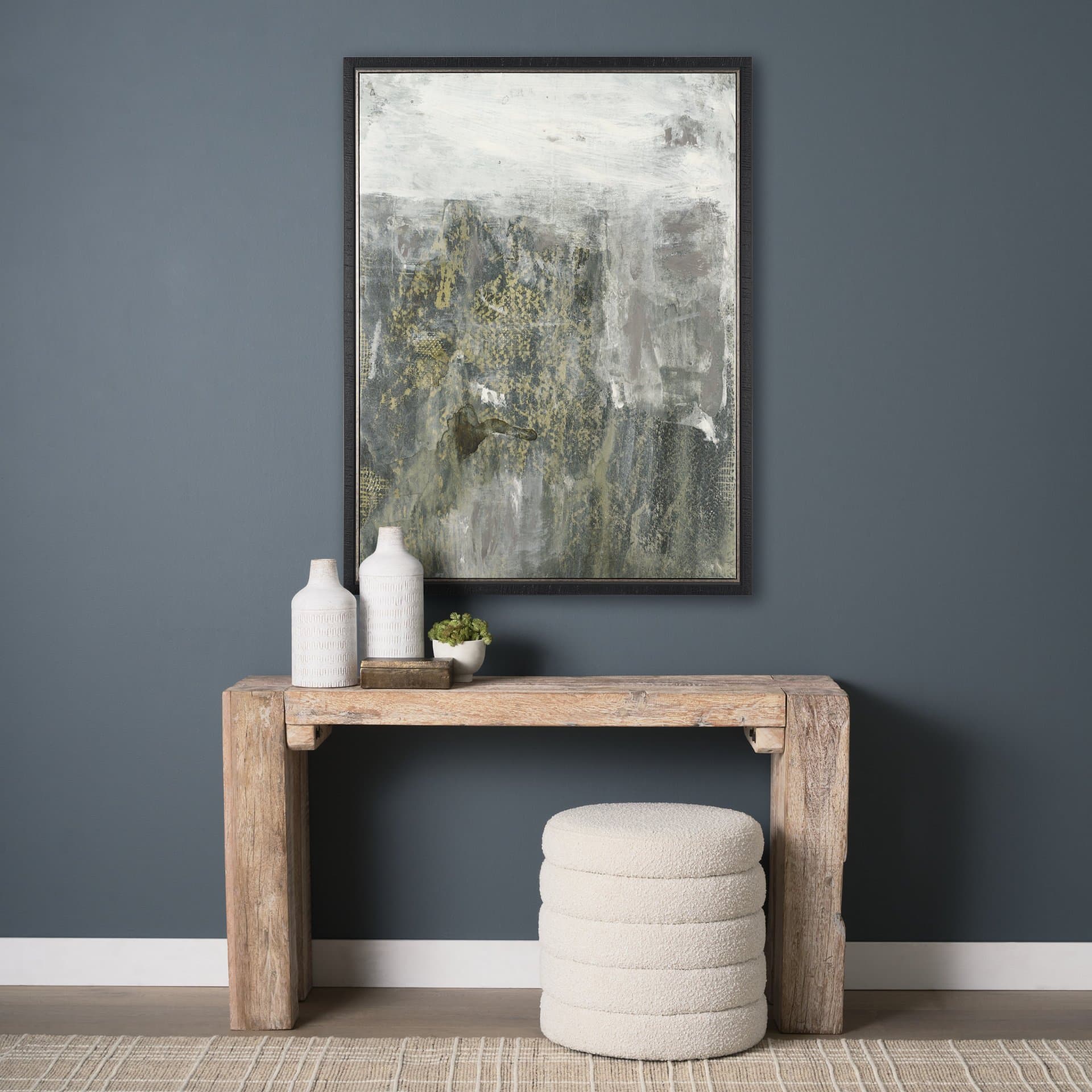 Vastness III by Mercana Studio Hand-Embellished Textured Framed Canvas Artwork — in a styled room