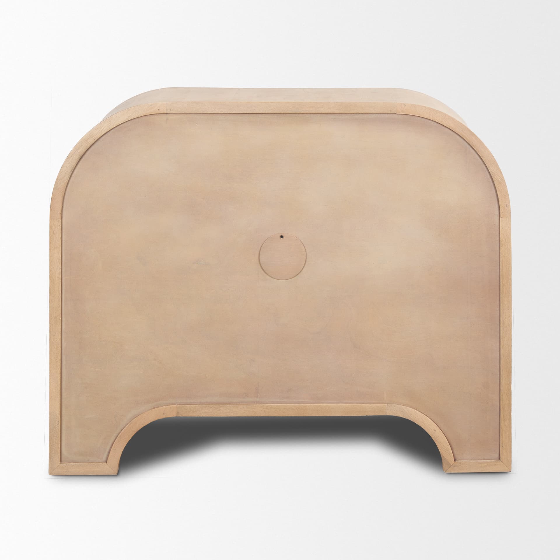 Sorina Reverse Fluted Light Brown Wood Accent Cabinet — product photograph