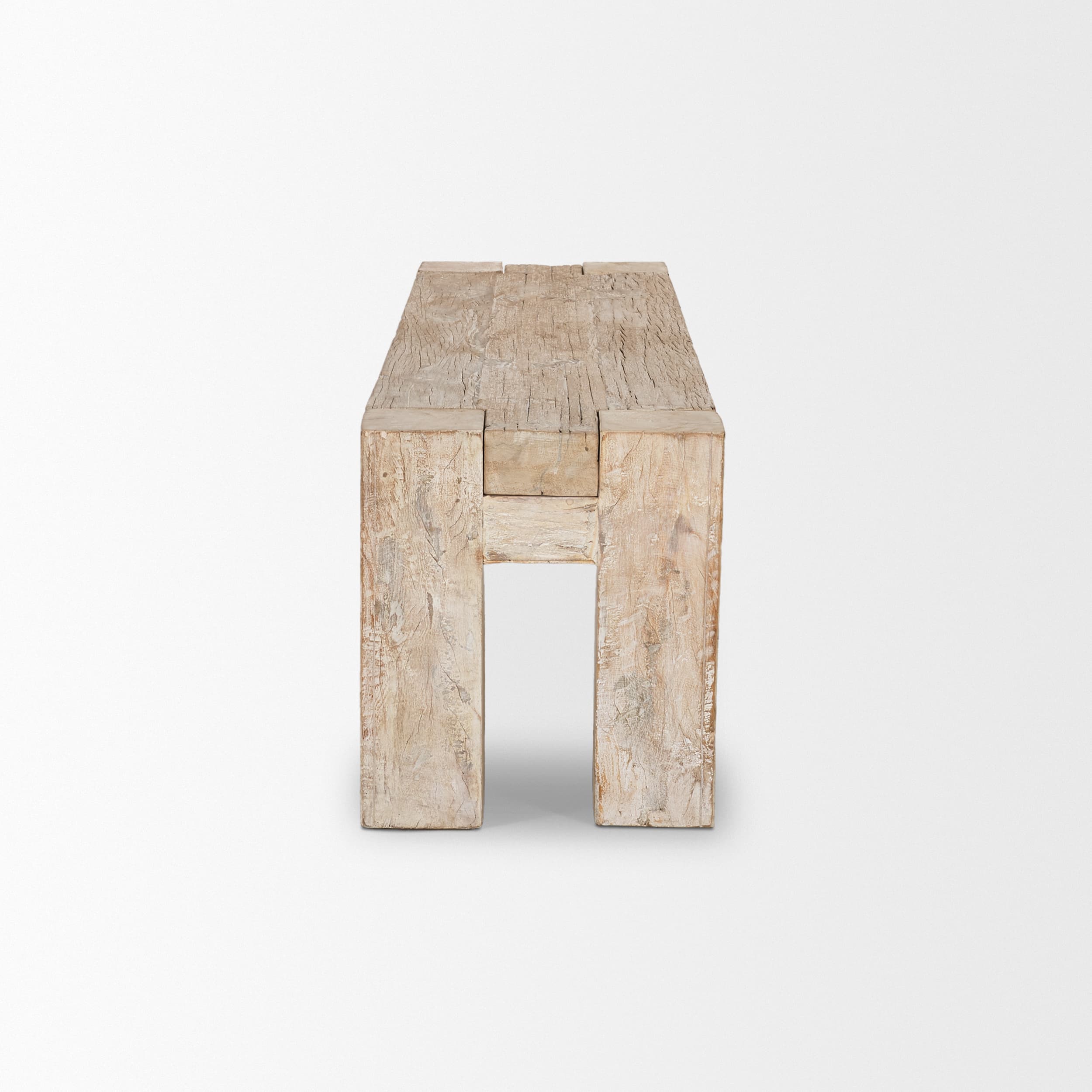 McArthur 64" Whitewash Reclaimed Wood Bench — product photograph