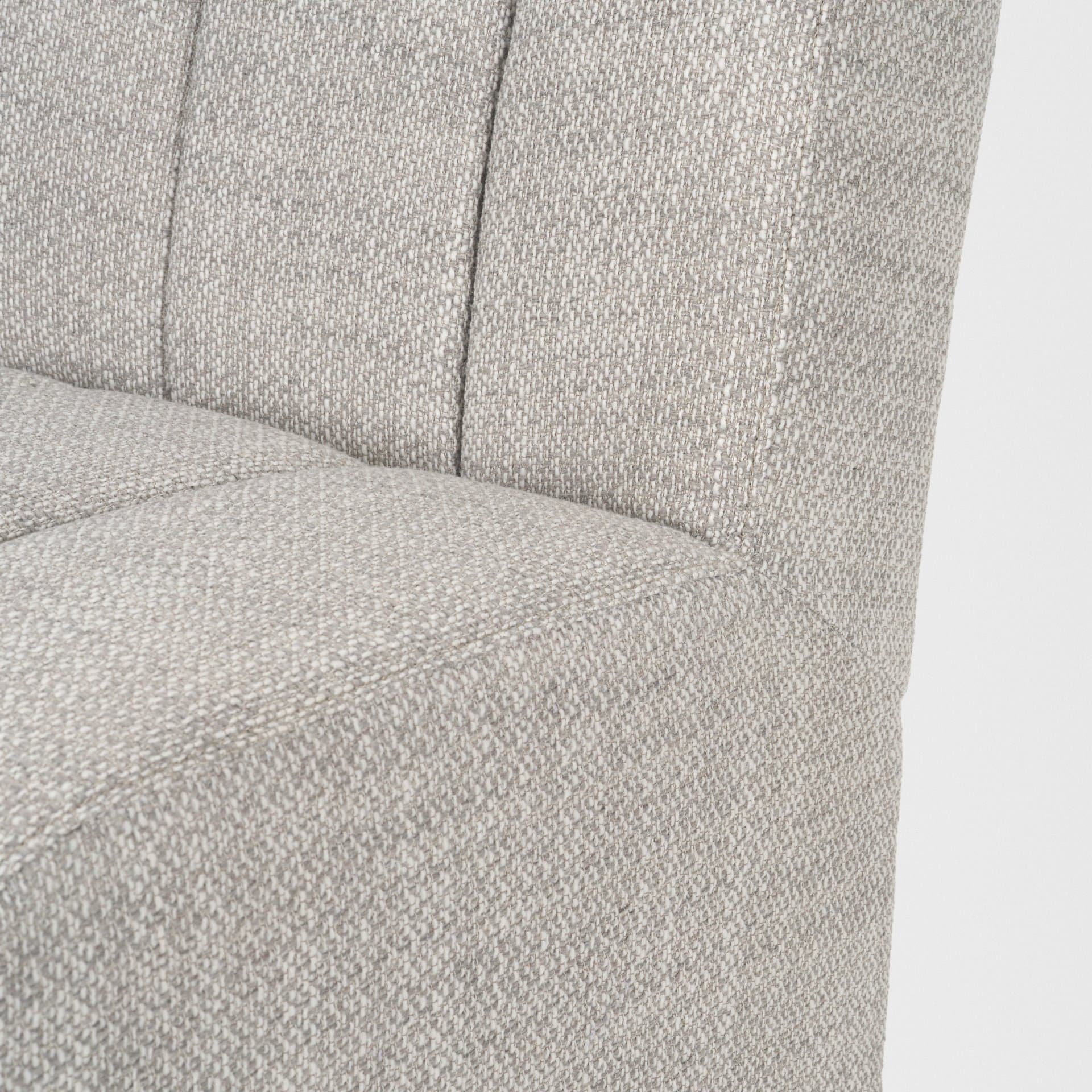 Wilkins Barrel Back Dining Arm Chair | Gray Fabric w/ Wood — product photograph