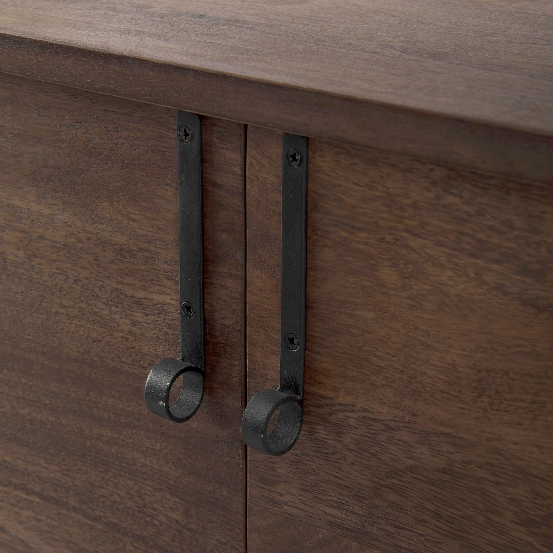Glenn 38L x 16W x 30H Dark Brown Wood w/ Black Iron Frame, 2 Door Accent Cabinet — product photograph