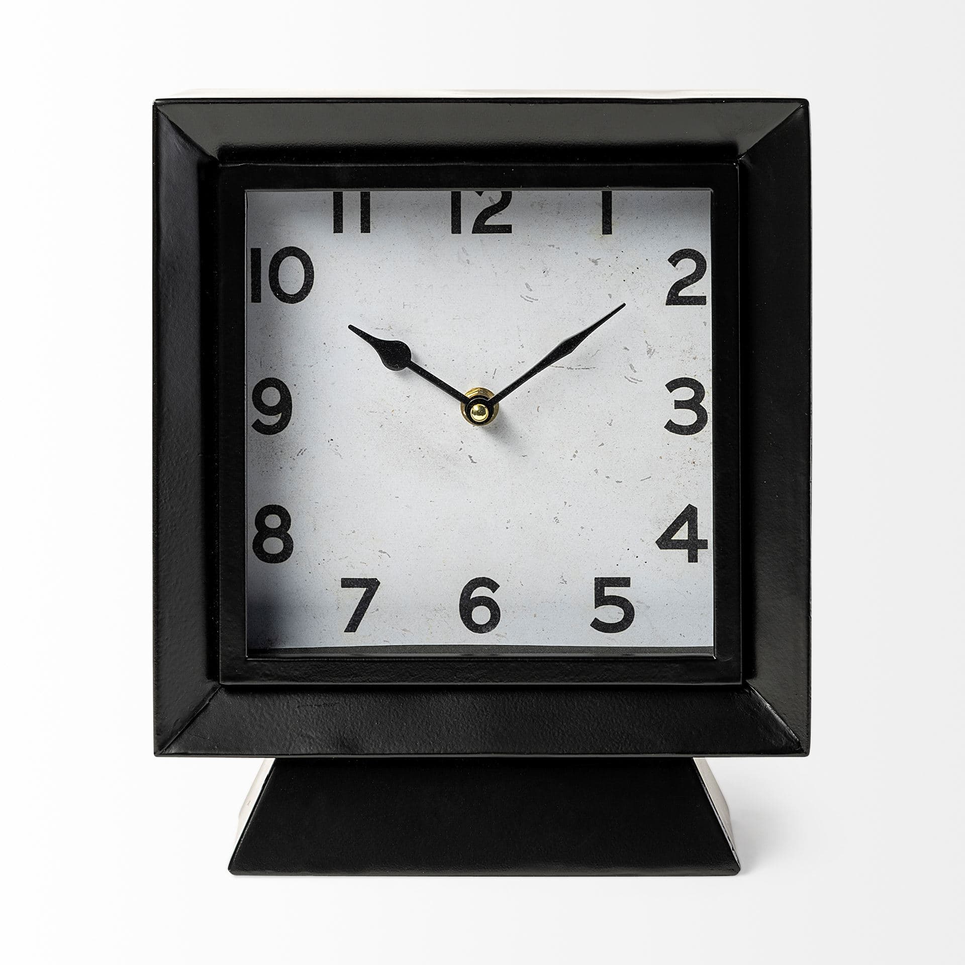 Ralph I Black Metal Square Table Clock — product photograph