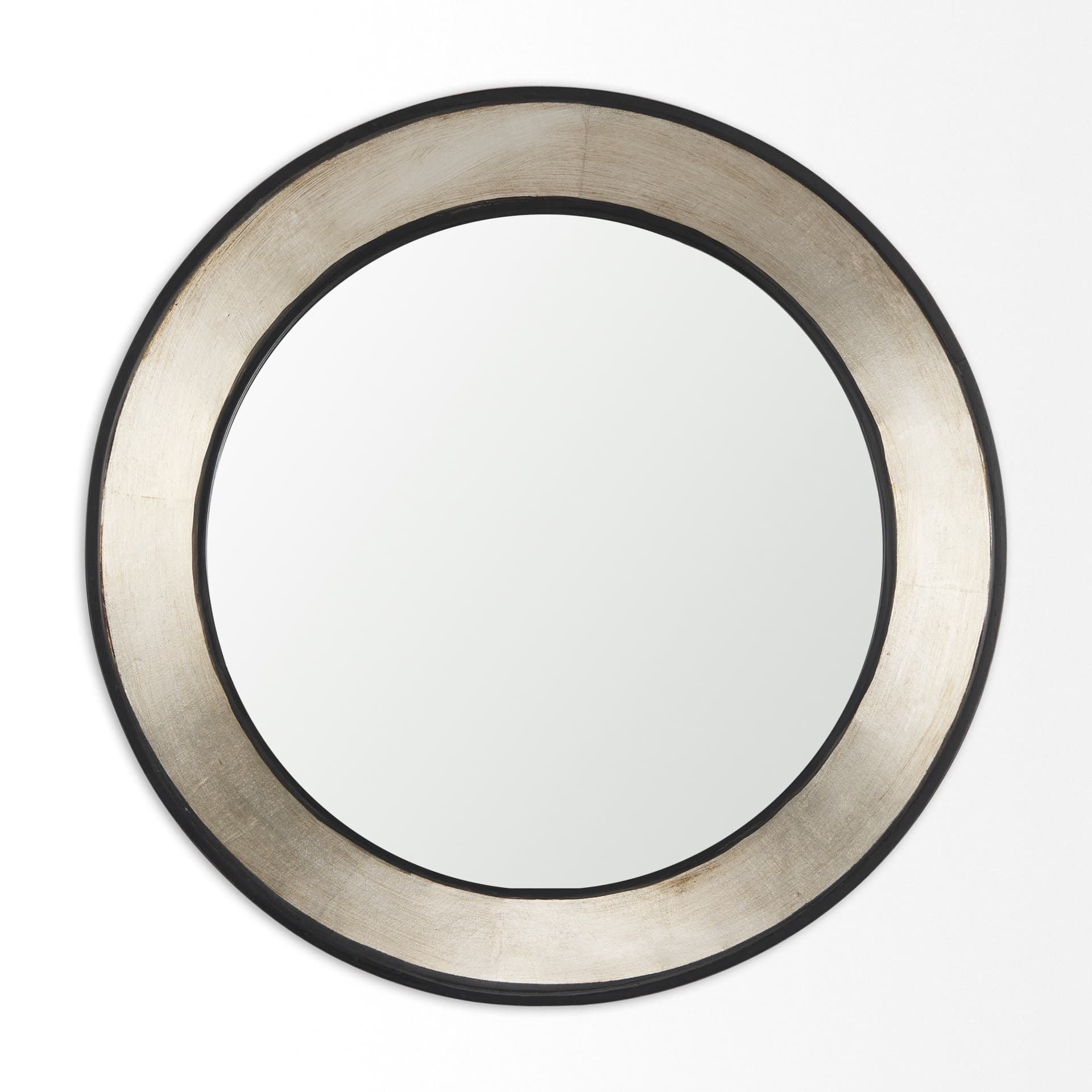 Ovallas 22" Round Champagne Wood Frame Mirror — product photograph