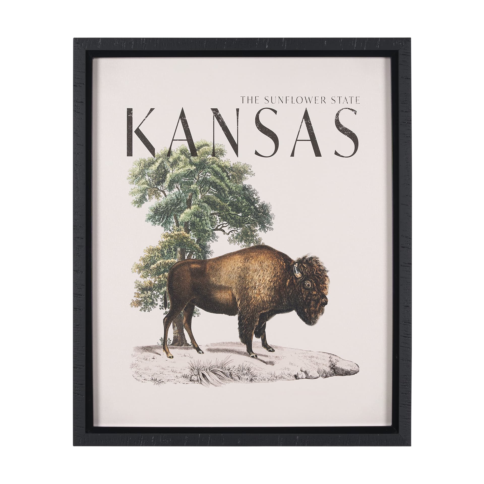 Travel Guide - Kansas by Vintage Collection a Hand Embellished Textured Framed Art Print — product photograph