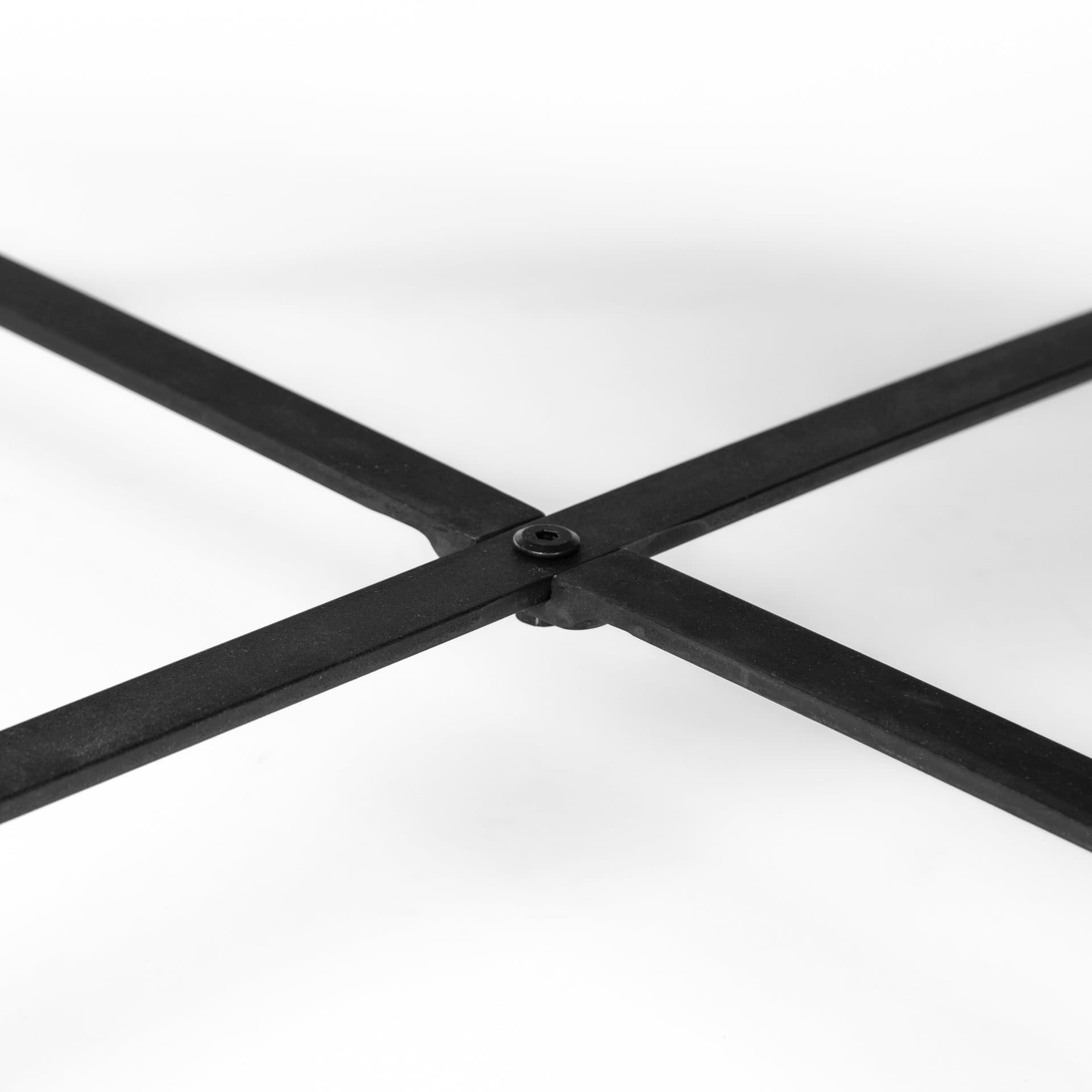 Helios (Set of 2) Brown Solid Wood Top Black Metal Base Nesting Coffee Tables — product photograph