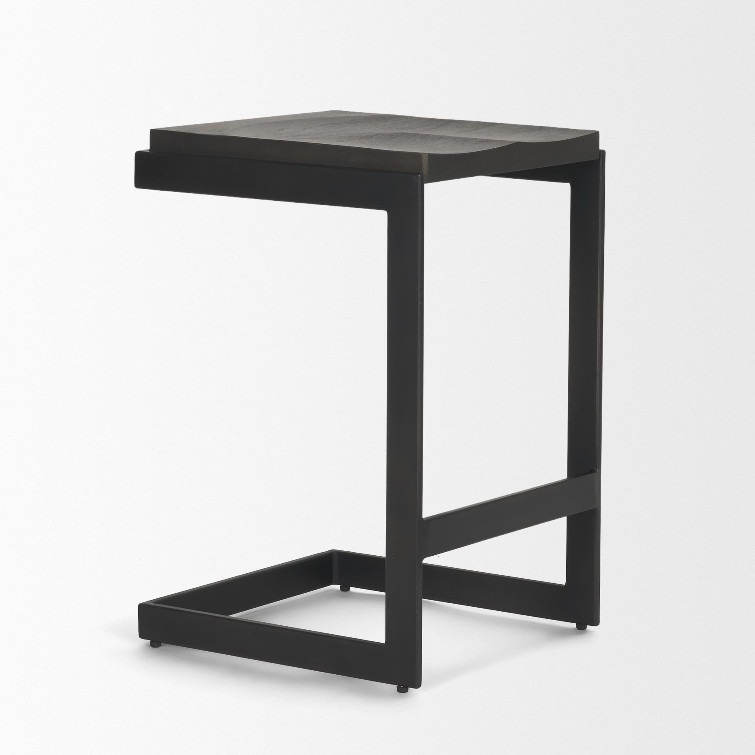 Kiran Backless 26in Seat Counter Stool | Black Wood w/ Black Metal — product photograph