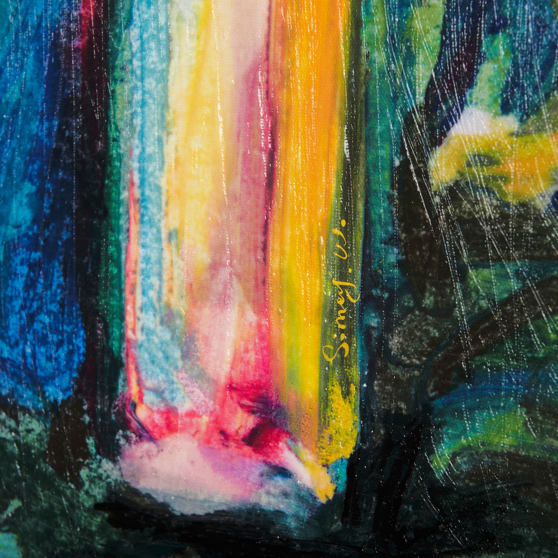 Numbers IV by Mercana Studio a Hand Embellished Textured Canvas — product photograph