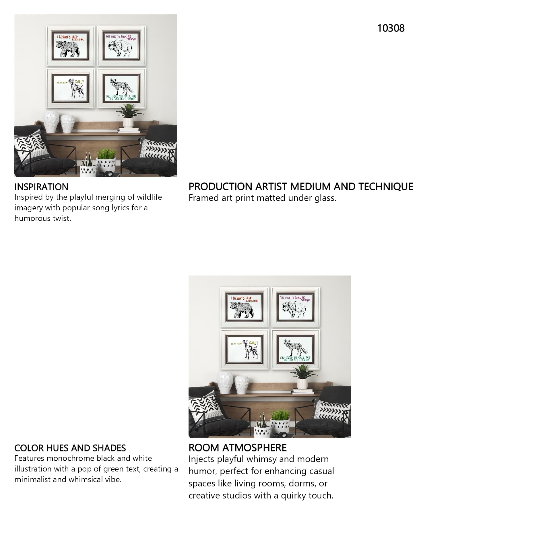 Fox by Marie, Natasha a Framed Art Print Matted under Glass — in a styled room