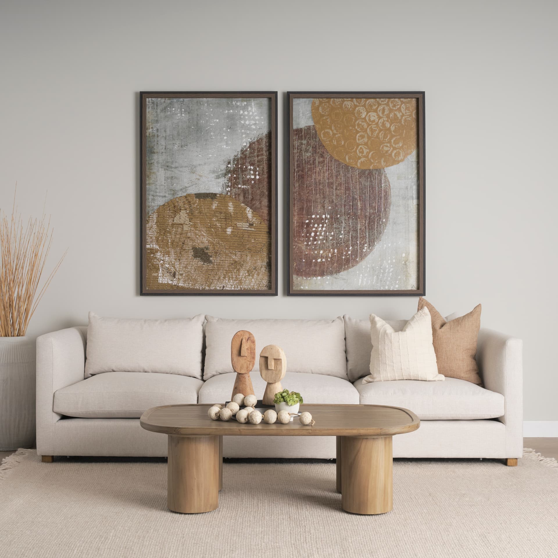 Ivan Medium Wooden Head Sculpture — in a styled room