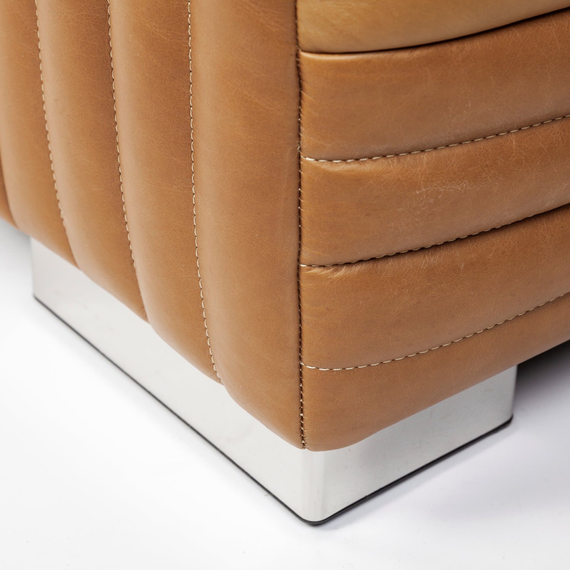 Ricciardo 82.5W Cognac Leather Three Seater Sofa — product photograph