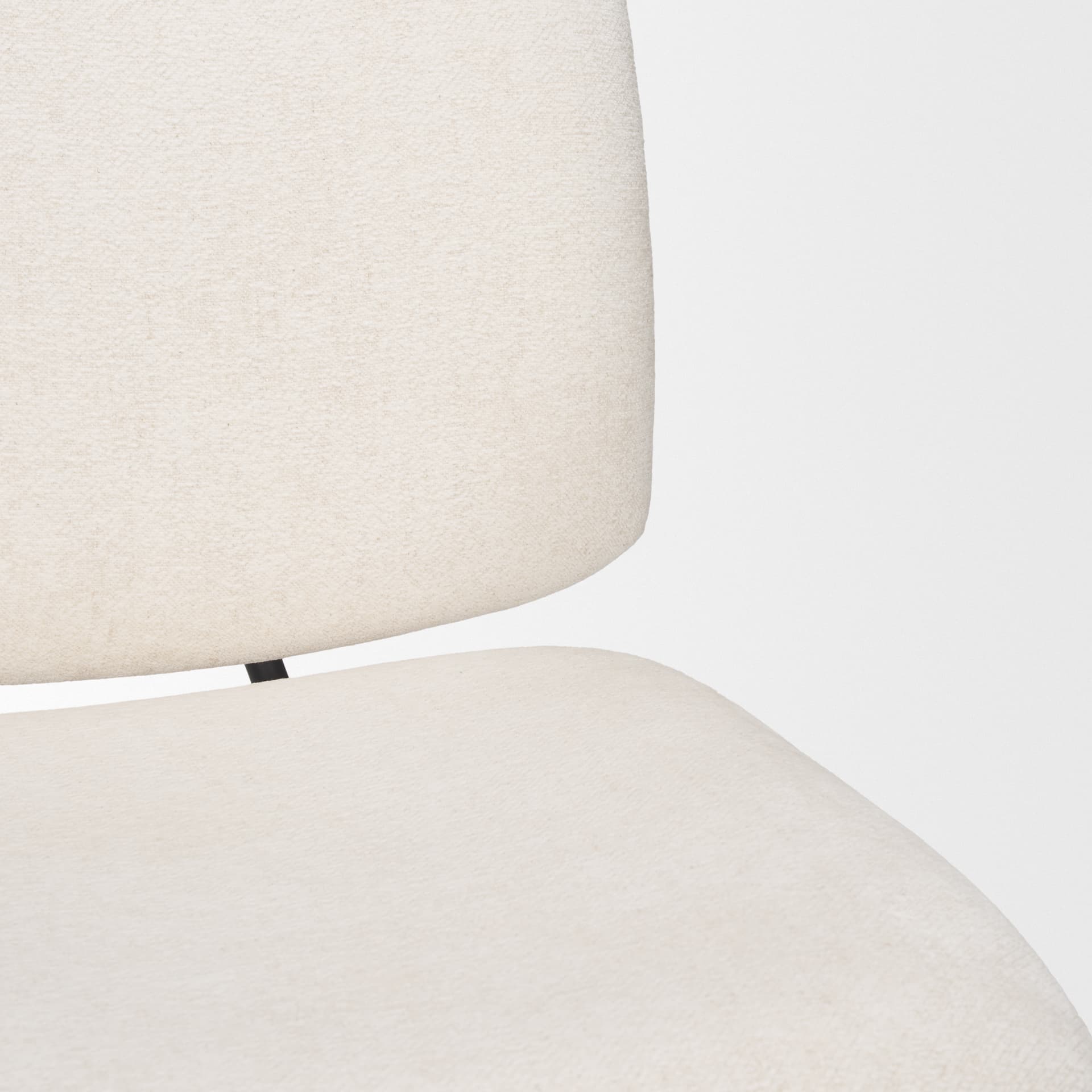 Nora Cream Fabric w/ Matte Black Metal Legs Accent Chair — product photograph