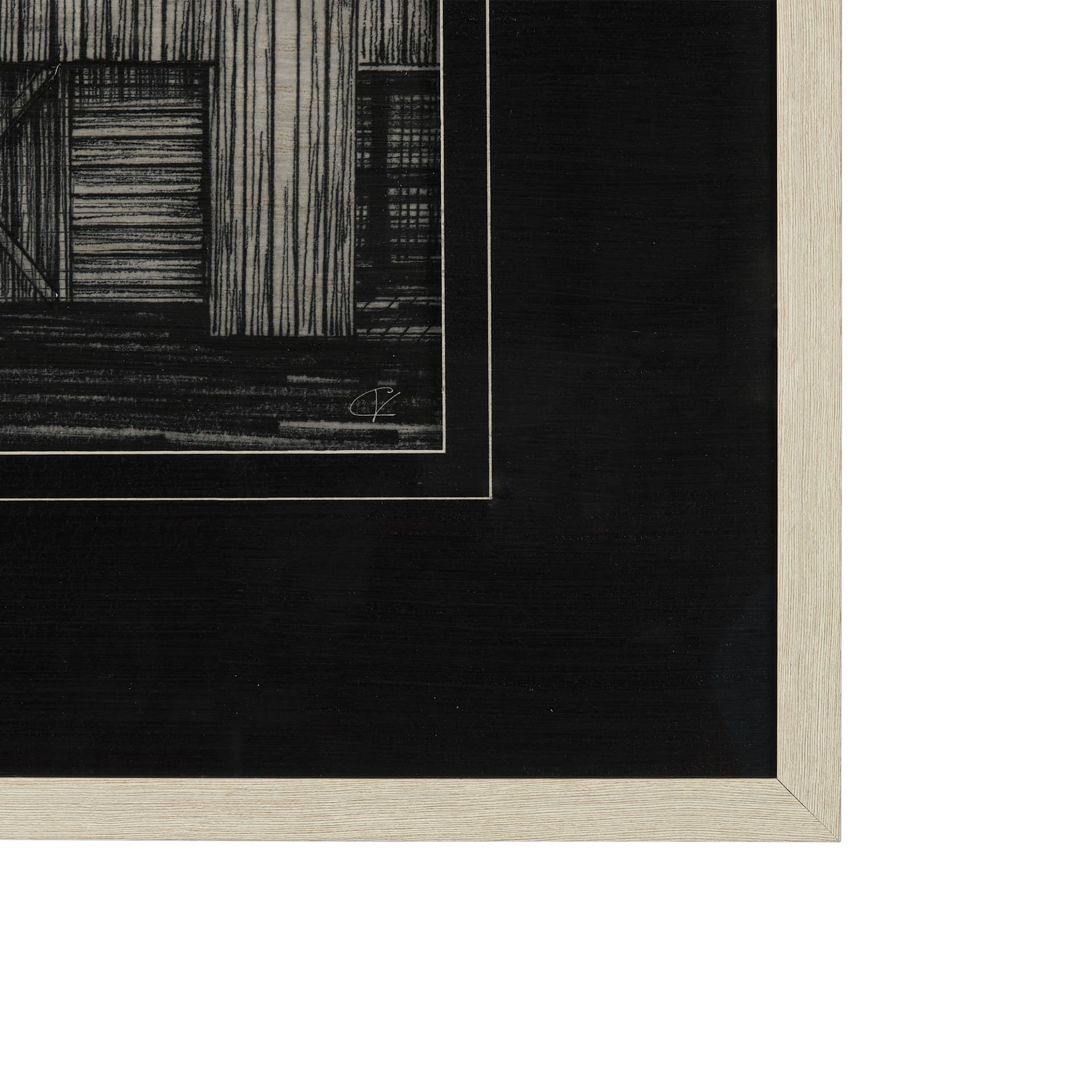Barn Buildings II by CV a Hand Embellished Textured Framed Art Print Matted under Glass — product photograph