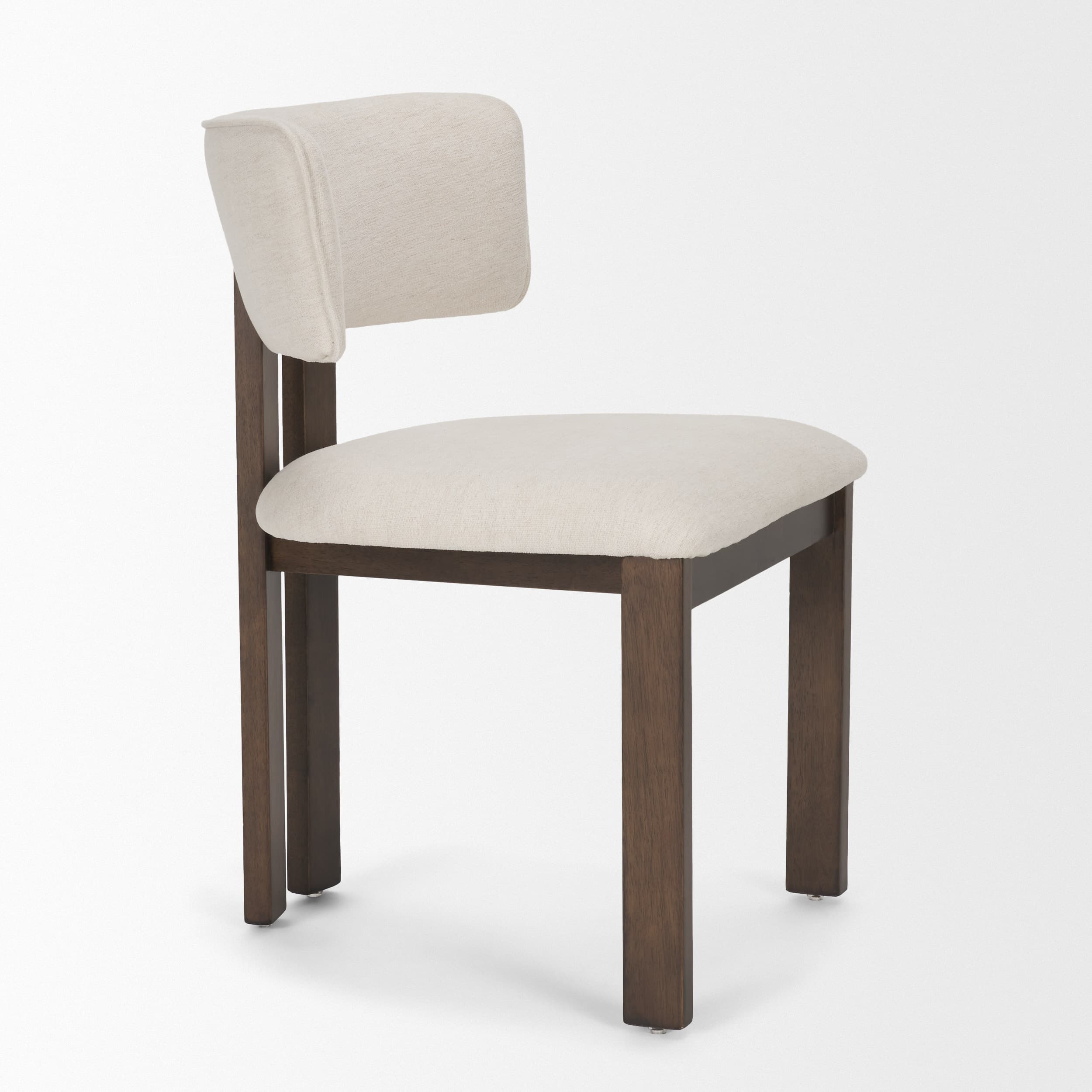 Soho Open Back Dining Side Chair | Cream Chenille w/ Dark Brown Wood — product photograph