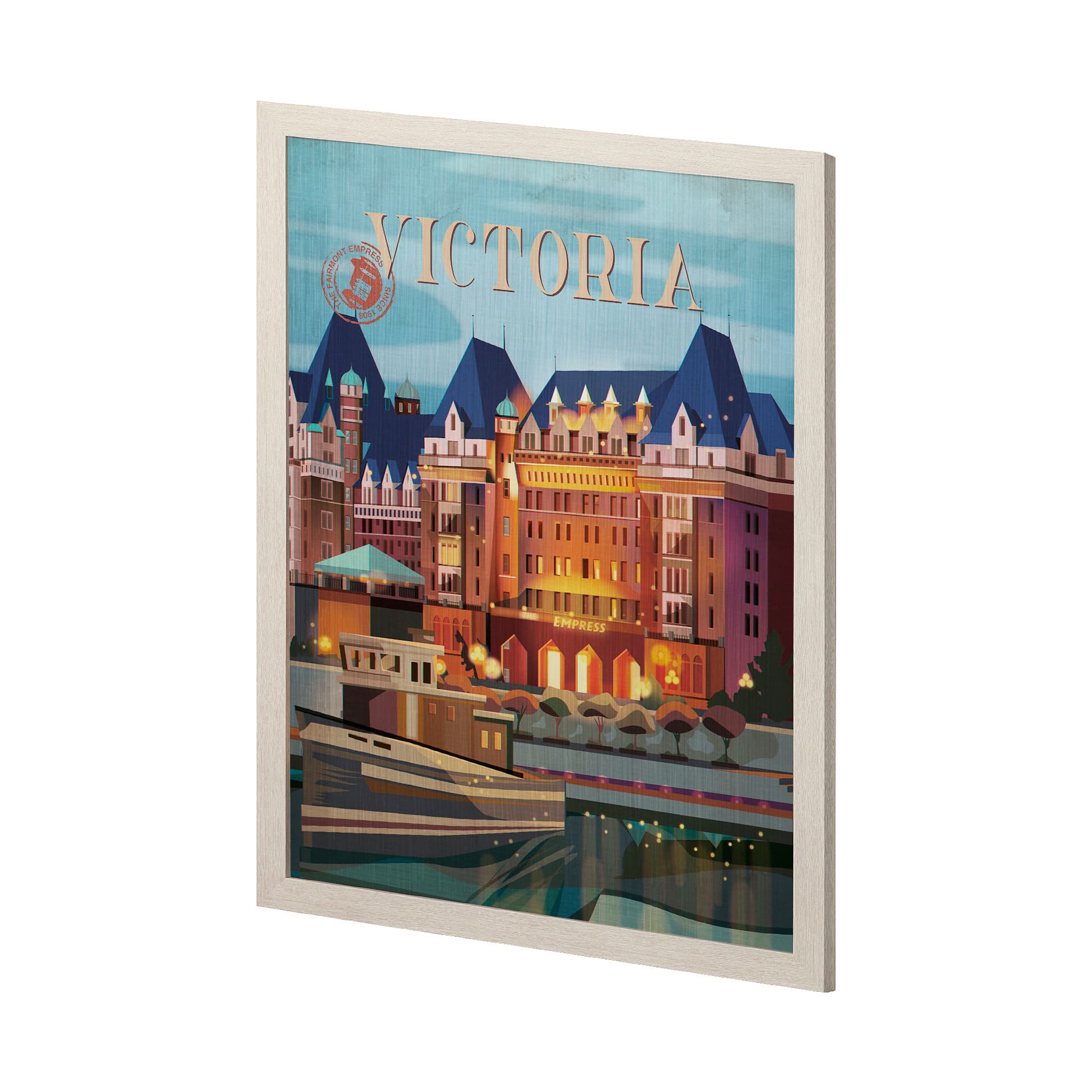 Victoria Go Canada (L) by Mercana Studio a Hand Embellished Decograph Framed Art Print — product photograph