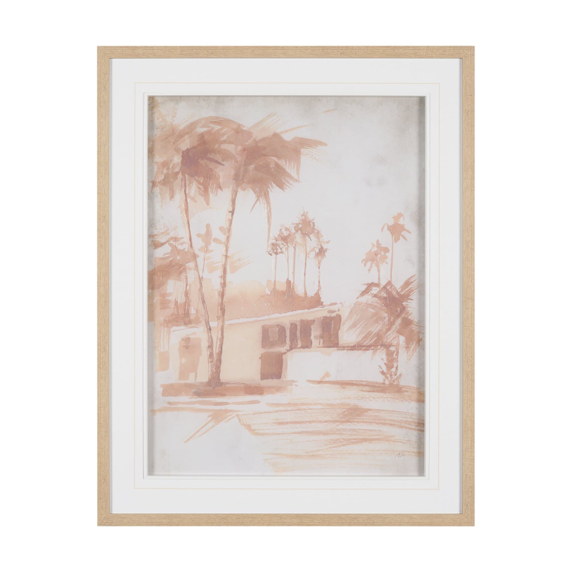 Palm Spring I by Mercana Studio Hand-Embellished Framed Artwork Matted under Glass — product photograph