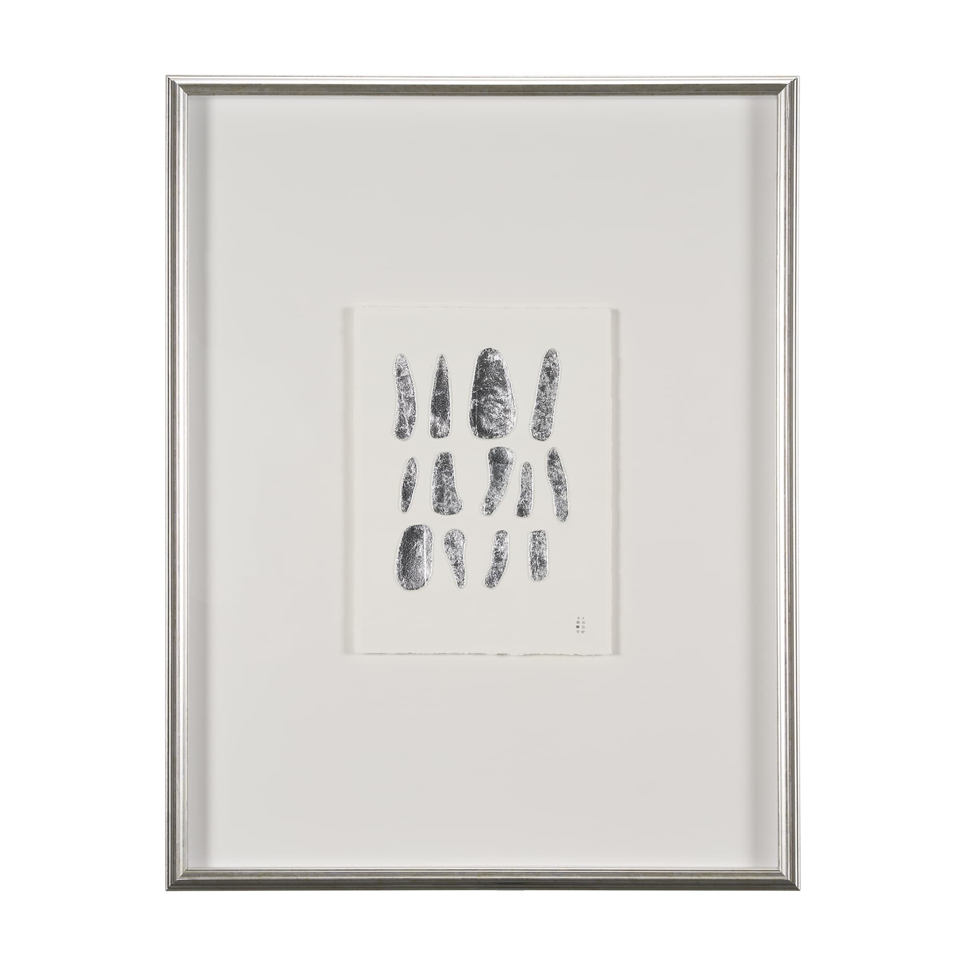 Silver Pebbles by Studio M a handmade Original Framed Artwork under Glass — product photograph