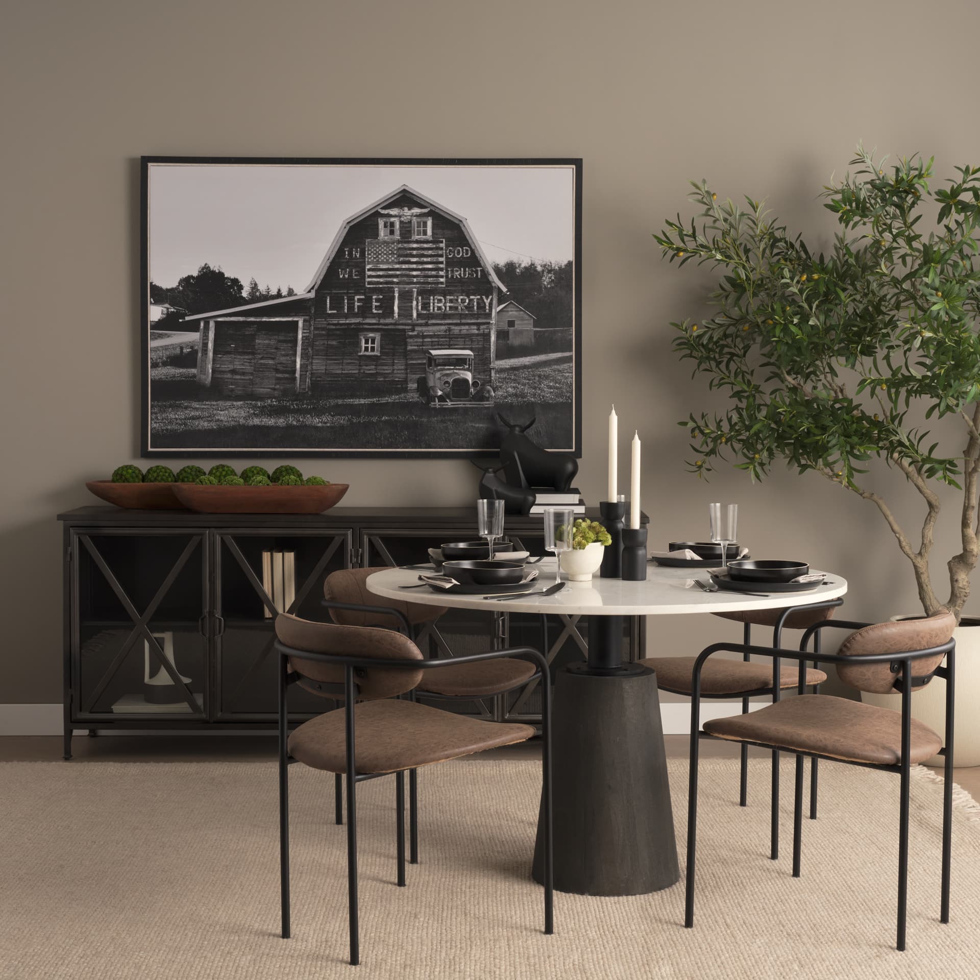 Radu Large Matte Black Metal Bull Decorative Object — product photograph