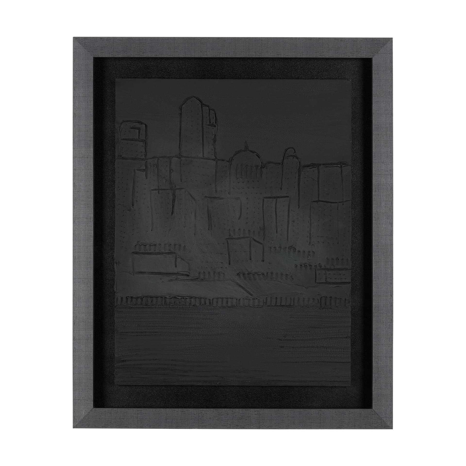 Shadow of the City I by Mercana Studio Hand Embellished Textured Framed Art Print Matted under Glass — product photograph