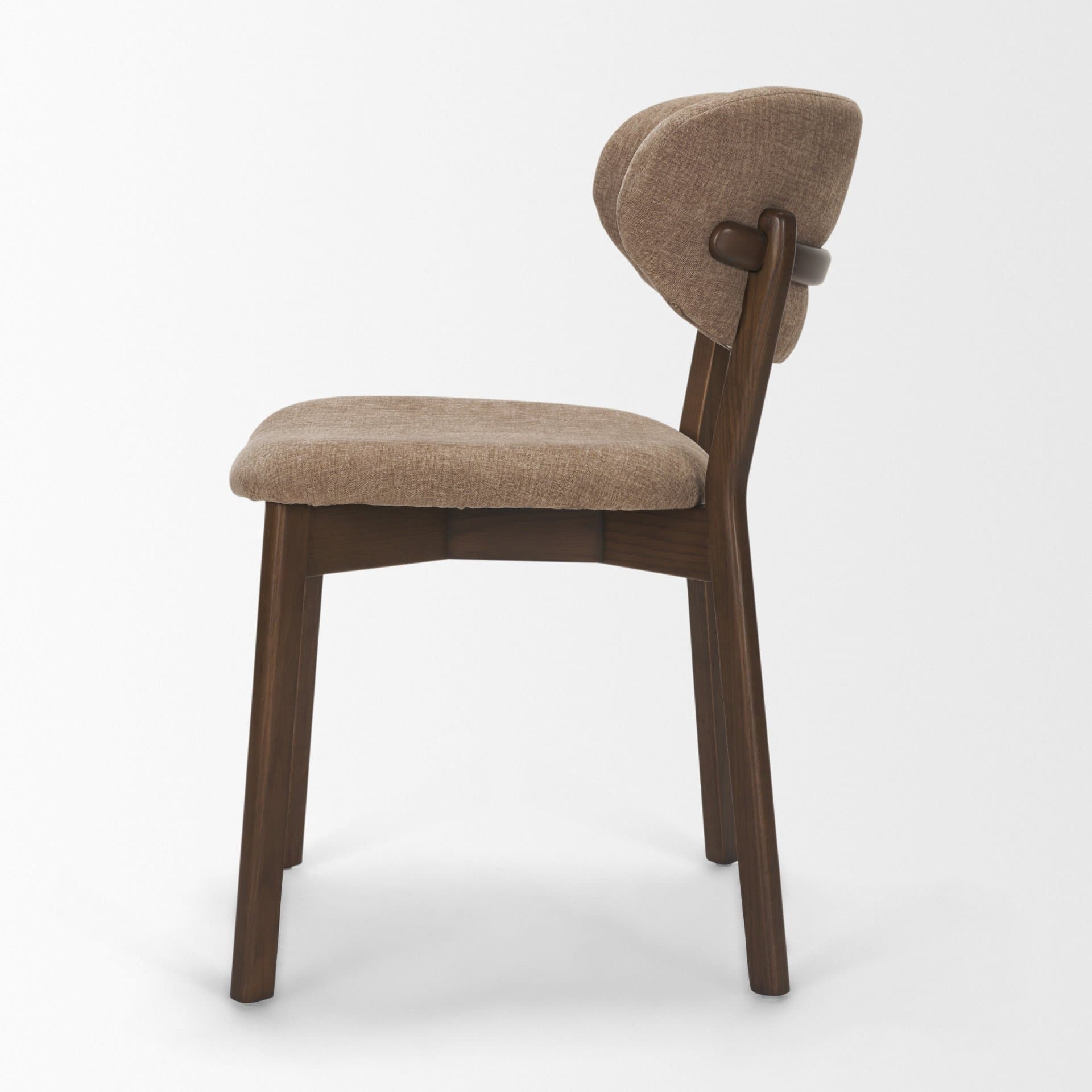 Cole Open Back Dining Side Chair | Stonewashed Latte Fabric w/ Wood — product photograph