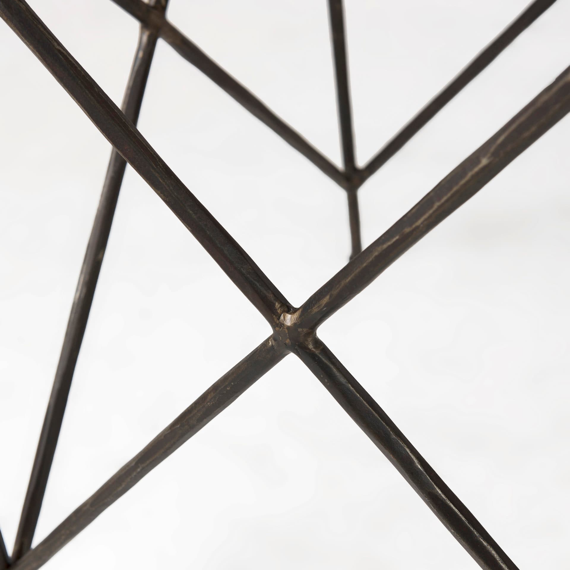Lorlei 20.0L x 20.0W x 23.8H White Marble Top W/ Gray Iron Legs End and Side Table — product photograph