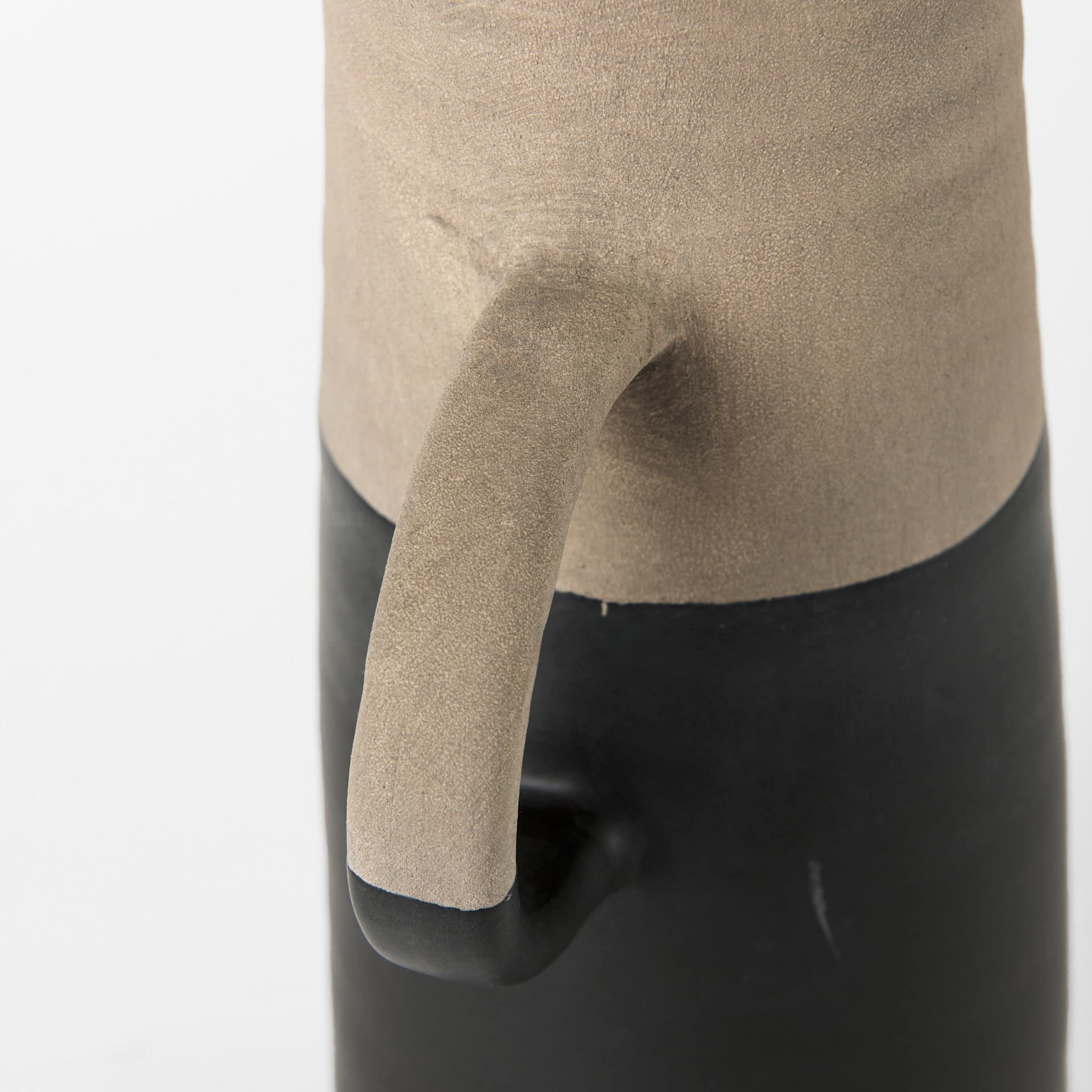 Garand Medium 15H Two-Toned Black/Natural Ceramic Jug — product photograph