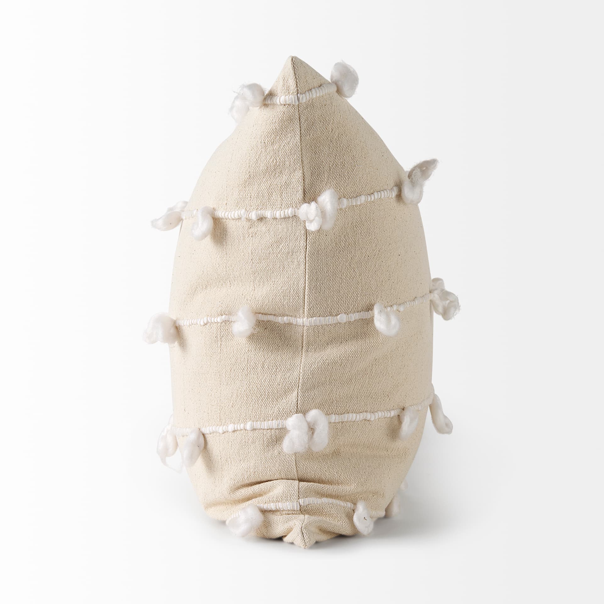 Erica 20x20 Cream With White Detail Pillow Cover w/Non-Allergen Filler — product photograph