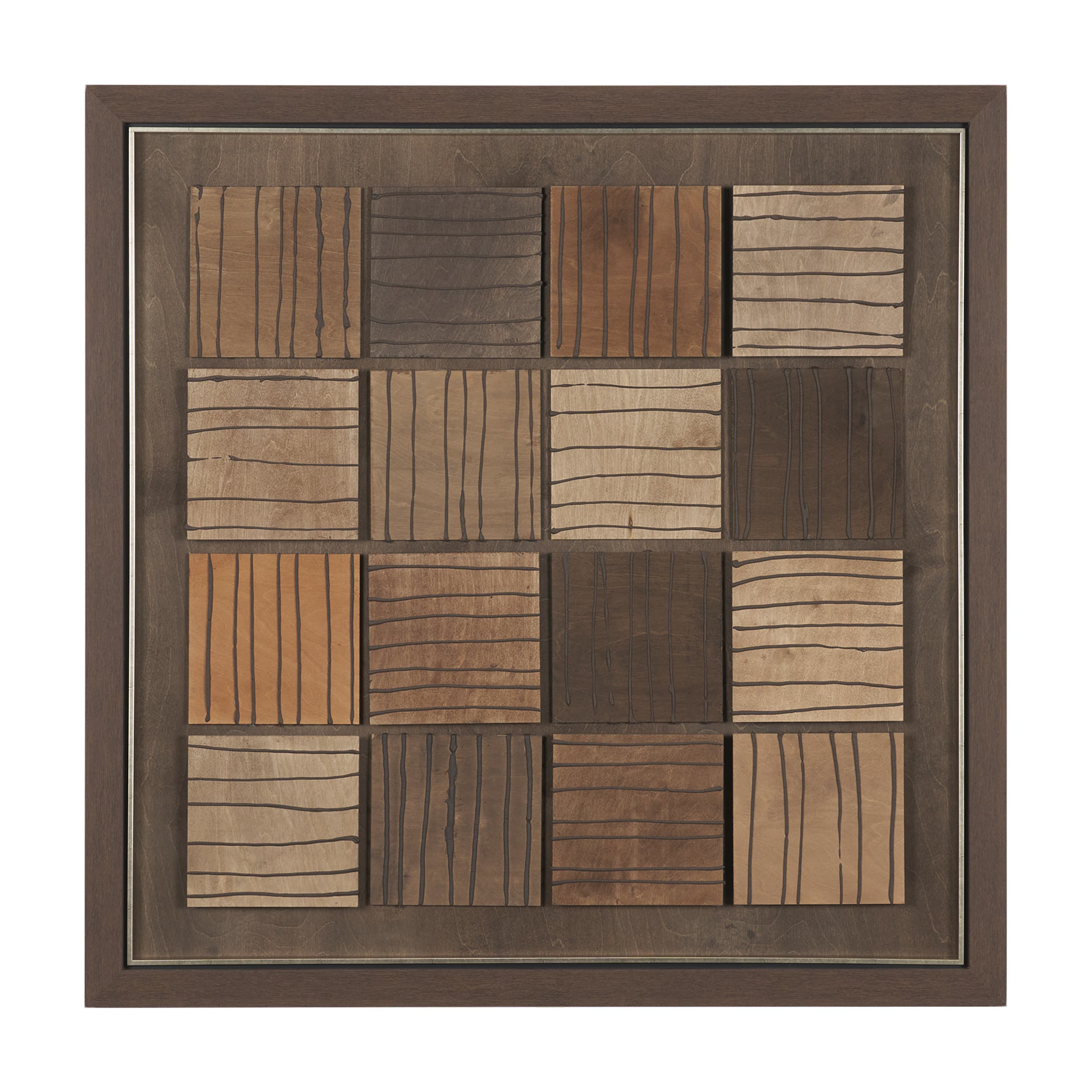 Timber Mosaic II by Mercana Studio Handmade Original Framed Artwork Matted — product photograph