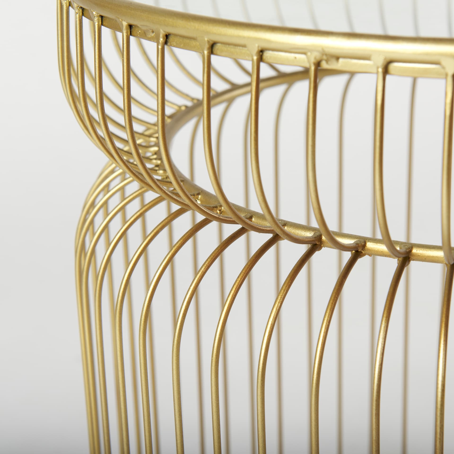Shani Set of 2 Round, Gold Metal w/ Glass Accent Tables — product photograph