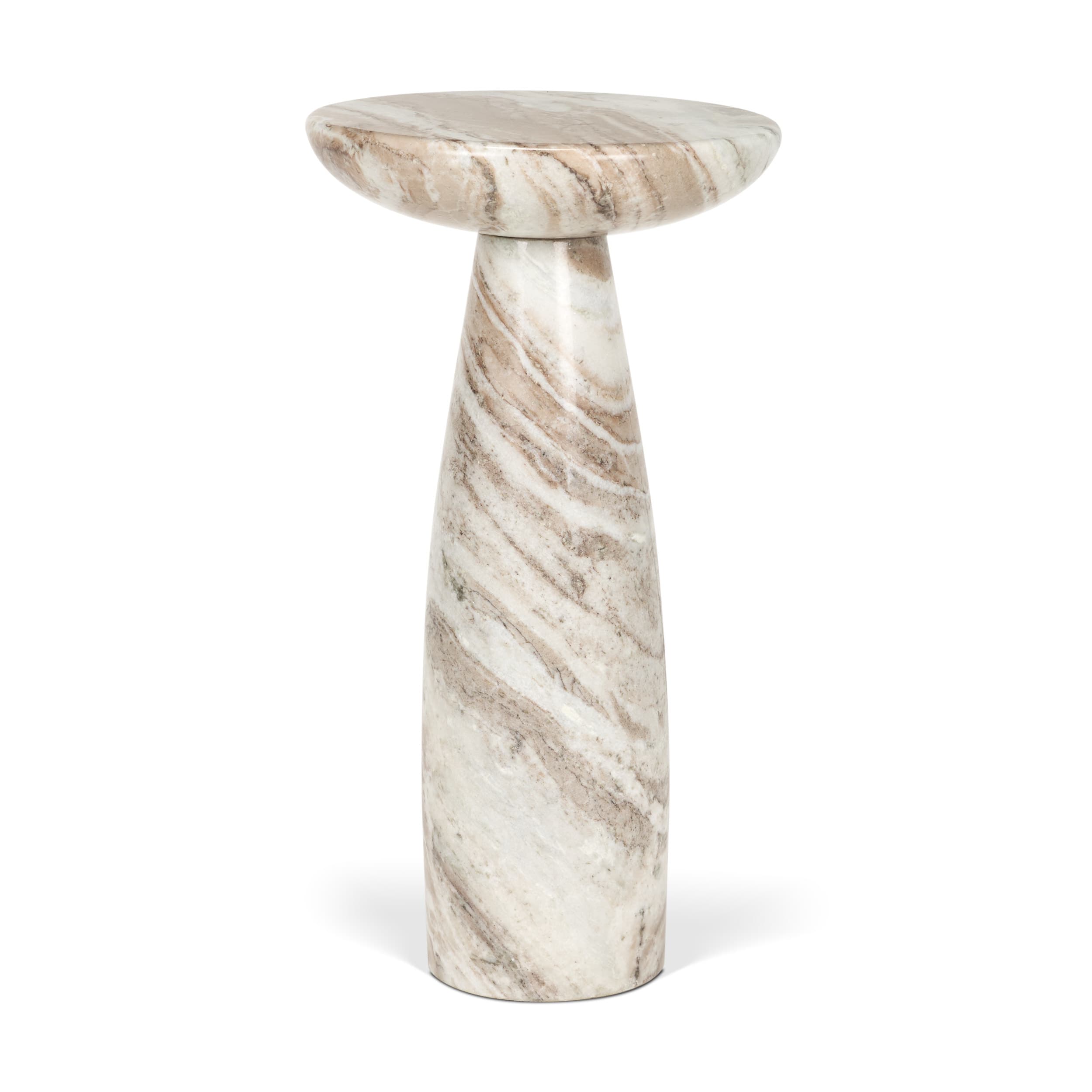 Bellancia Rosa Pink Marble Pedestal Side Table — product photograph