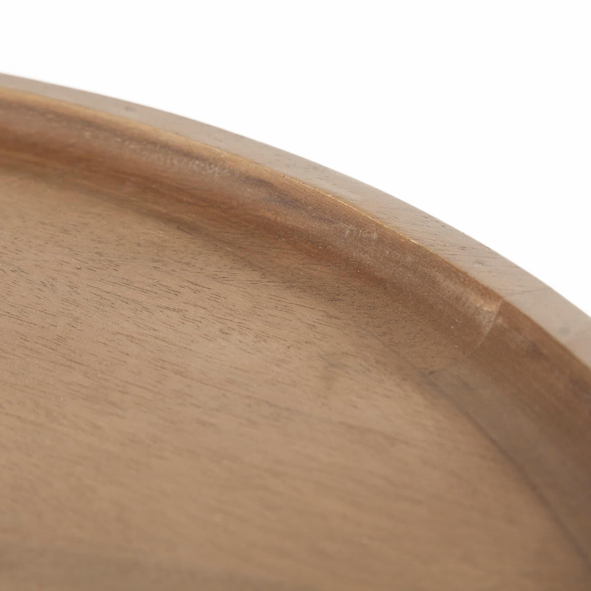 Helios III 20L x 24H Set of Two Round Brown Solid Wood Iron Base Nesting End/Side Tables — product photograph