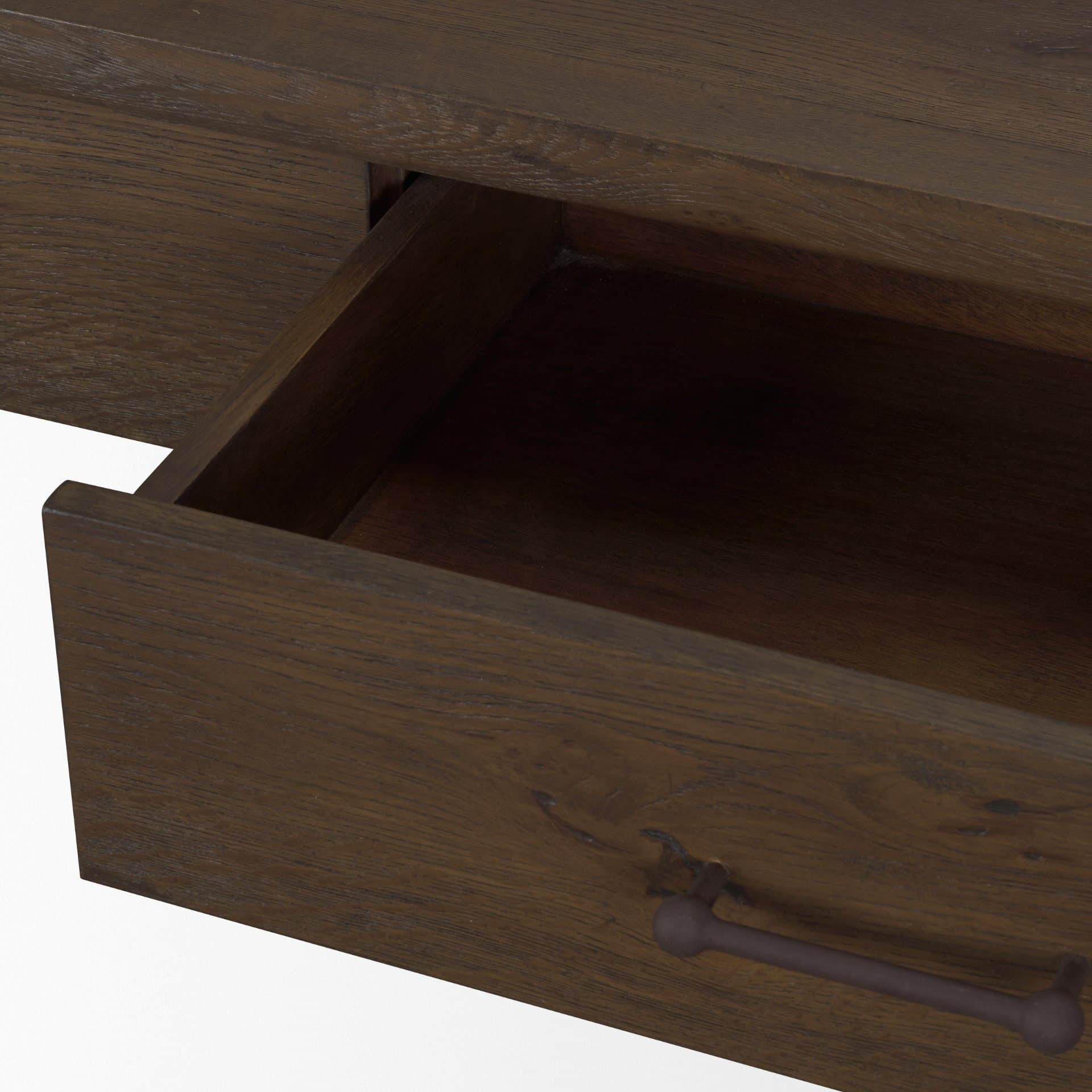 Belford 72" Dark Brown Oak Wood Console Table — product photograph