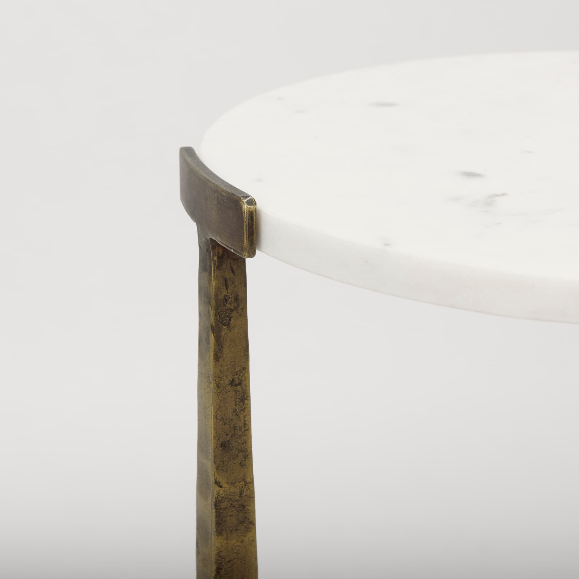 Atticus Marble and Antiqued Gold Metal Nesting Accent Tables (Set of 2) — product photograph